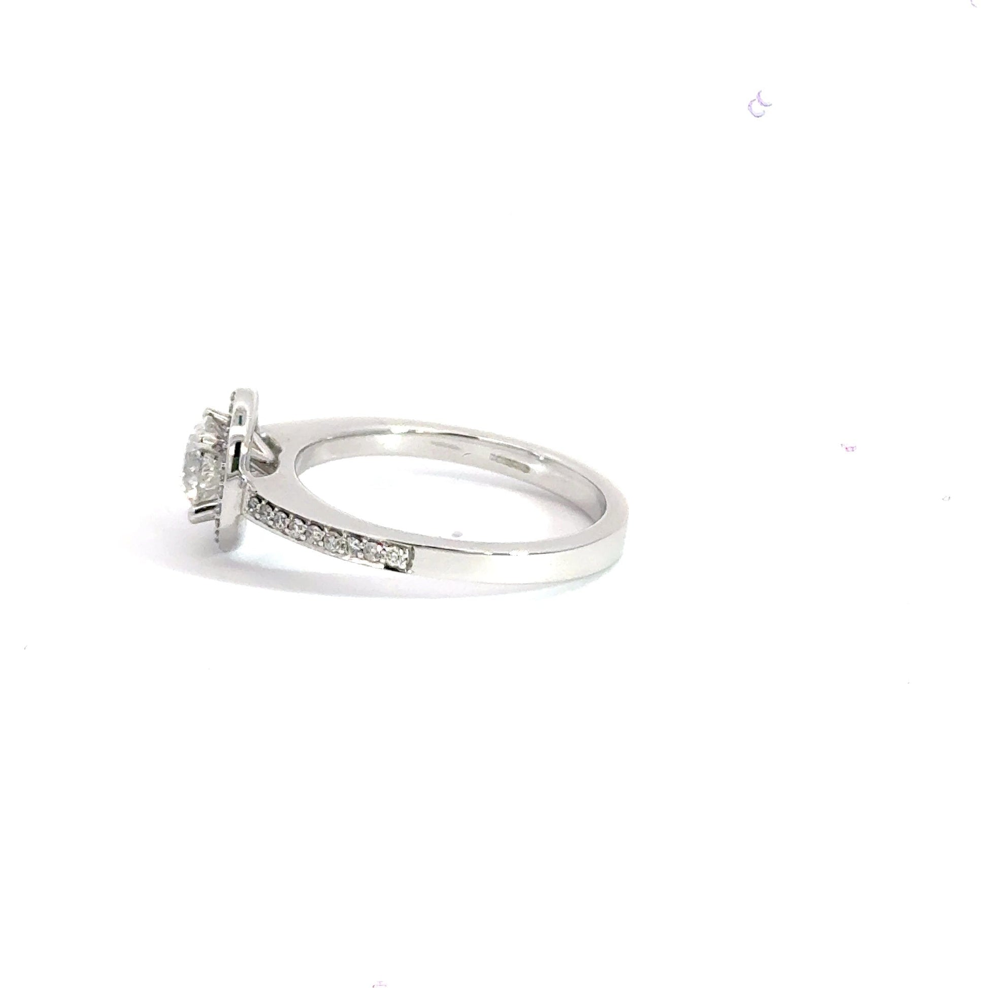 9CT White Gold Diamond Ring Halo Aces Jewellers