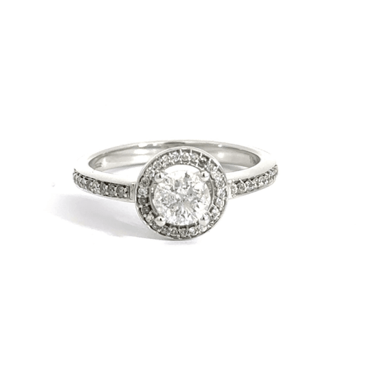 9CT White Gold Diamond Ring Halo Aces Jewellers