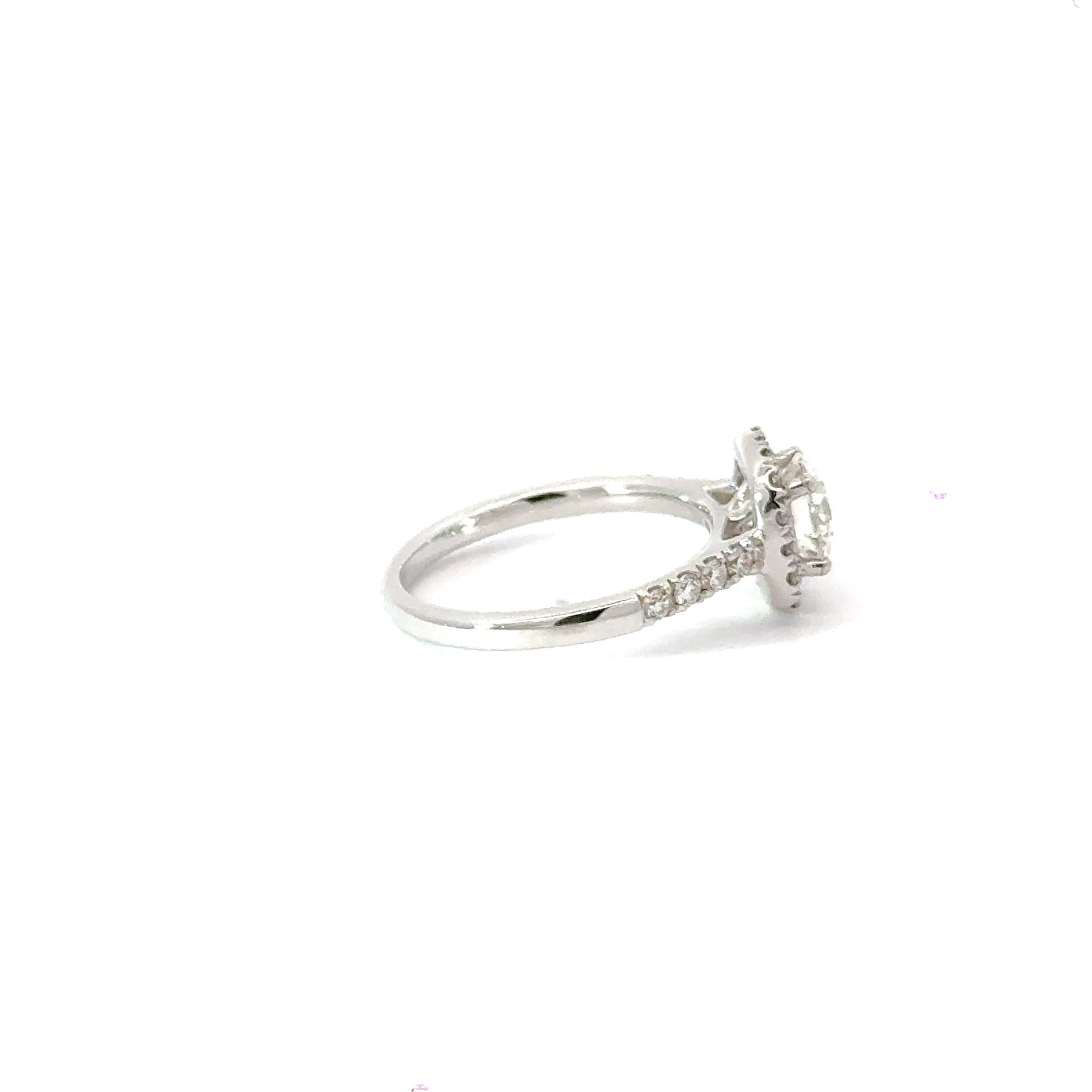 18CT White Gold Halo Diamond Ring Aces Jewellers