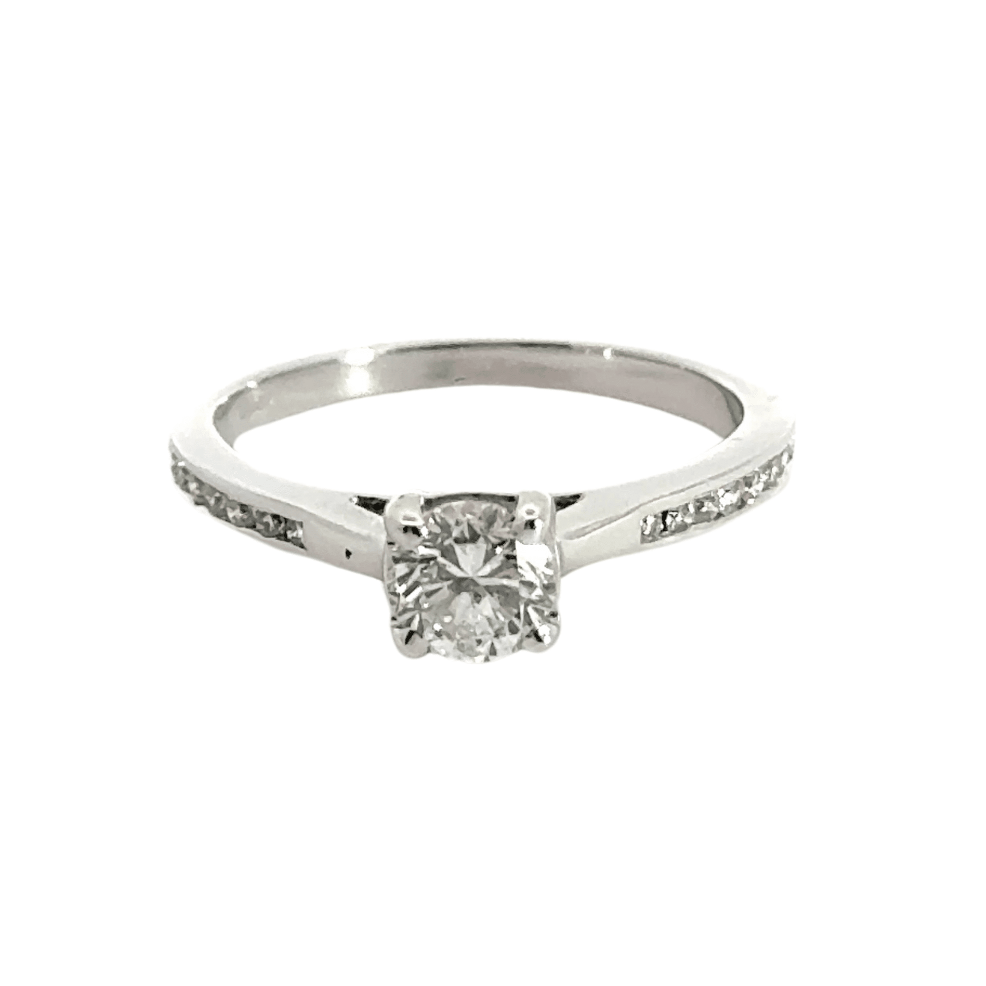 18CT White Gold Solitaire Diamond Ring Aces Jewellers