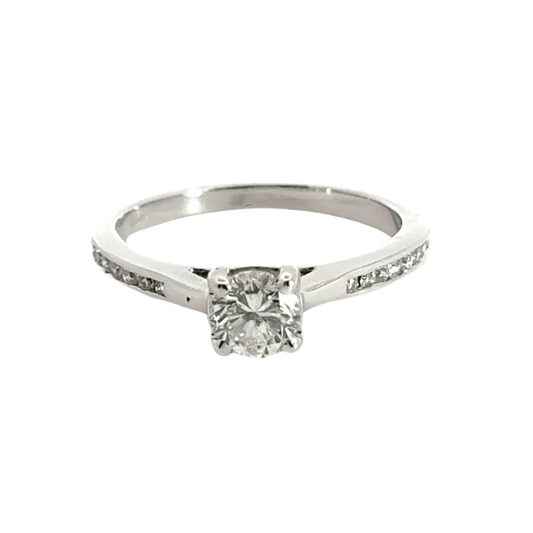 18CT White Gold Solitaire Diamond Ring Aces Jewellers