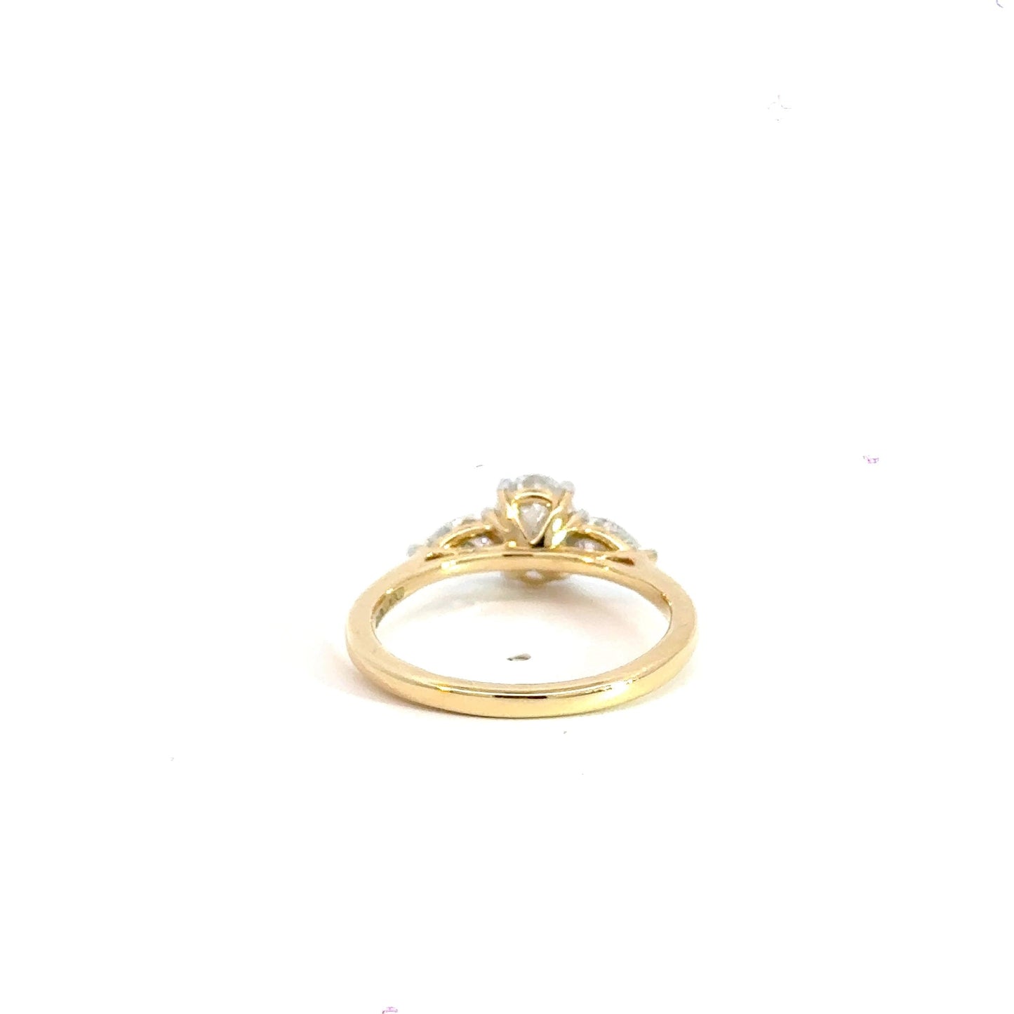 18CT Yellow Gold Oval Trilogy Ring 1.16CT Lab Diamond Aces Jewellers
