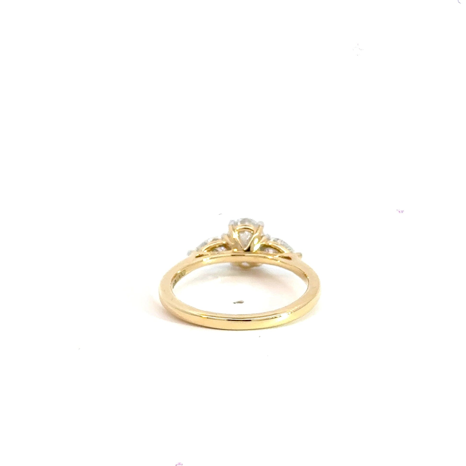 18CT Yellow Gold Oval Trilogy Ring 1.16CT Lab Diamond Aces Jewellers