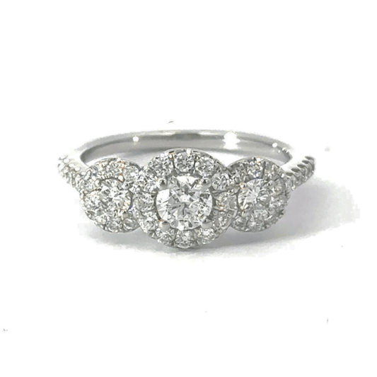 18ct White Gold Trilogy Diamond Ring Aces Jewellers