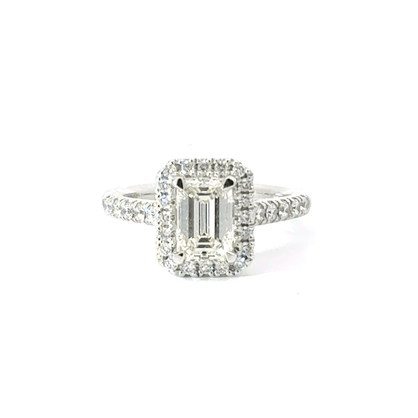 Platinum Emerald Cut Diamond Ring Aces Jewellers