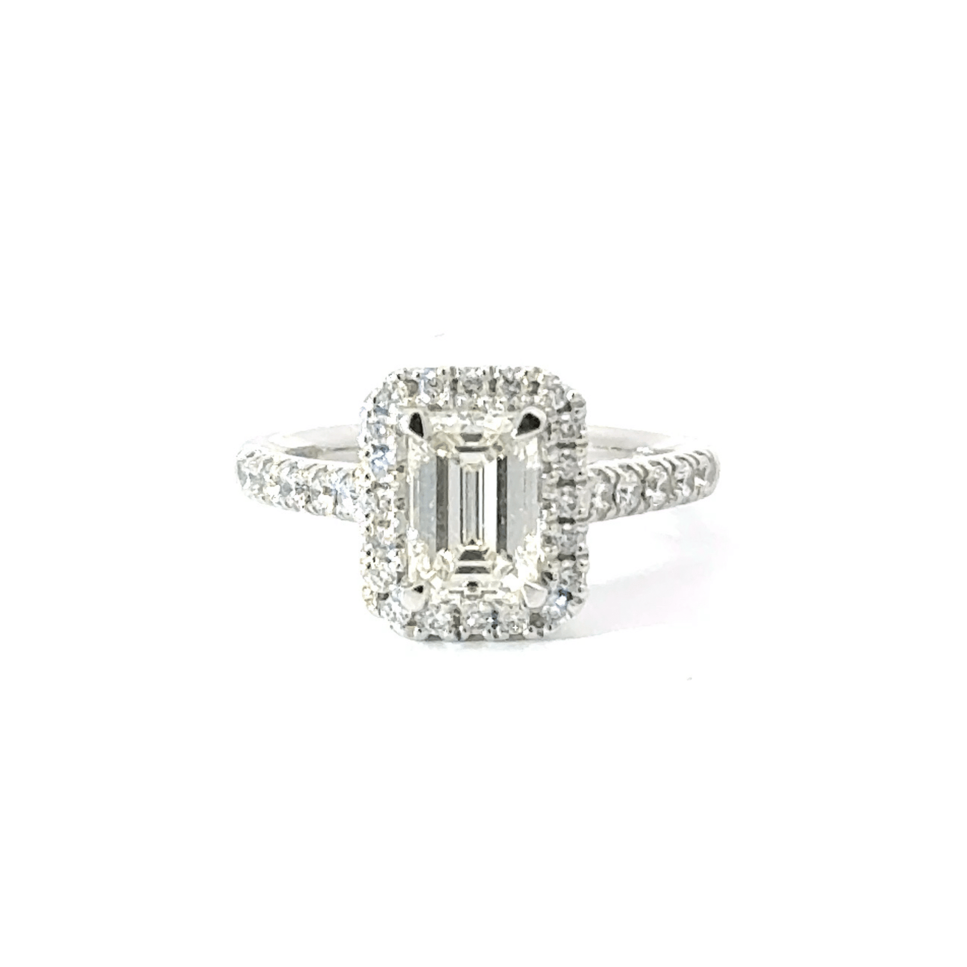 Platinum Emerald Cut Diamond Ring Aces Jewellers