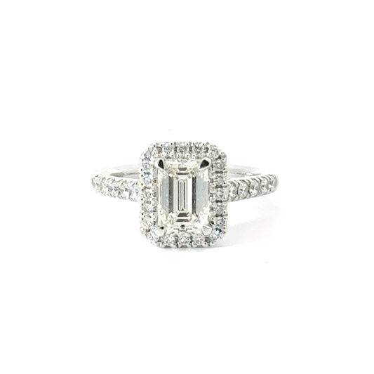Platinum Emerald Cut Diamond Ring Aces Jewellers