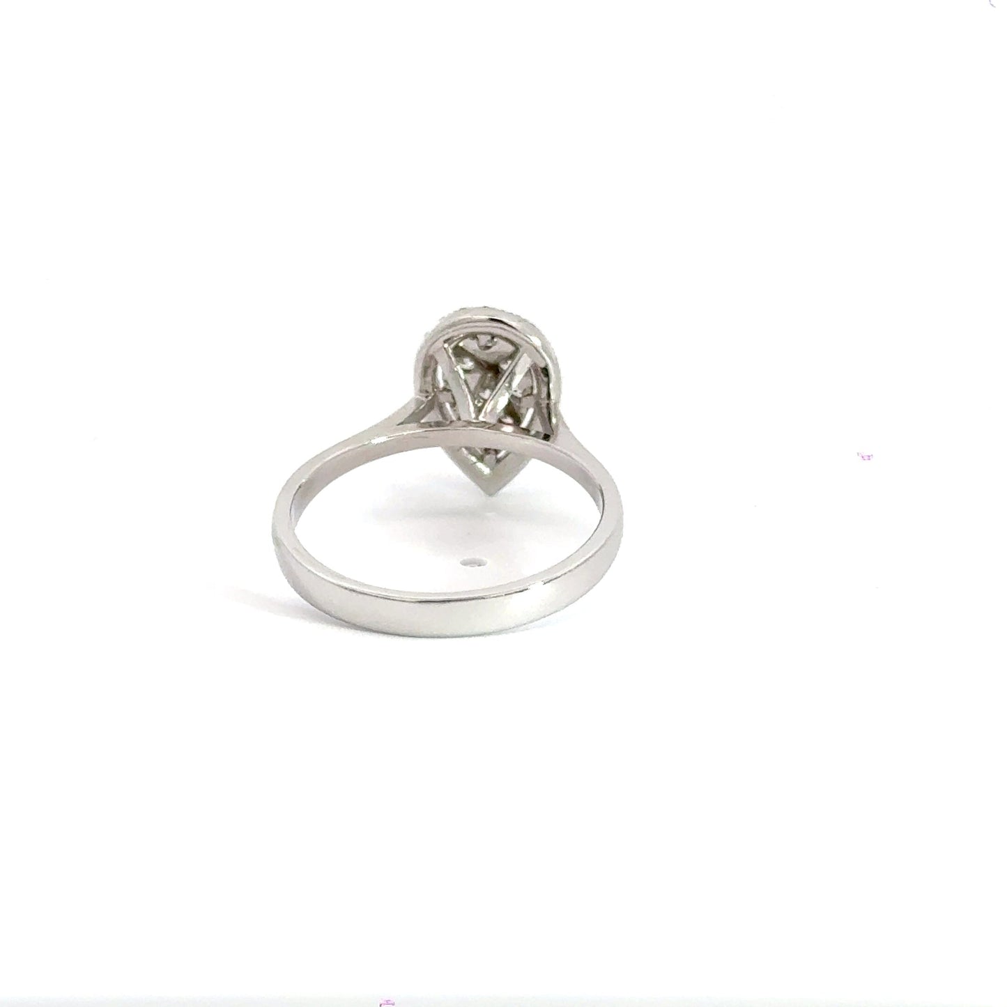 18CT White Gold Diamond Teardrop Ring Aces Jewellers