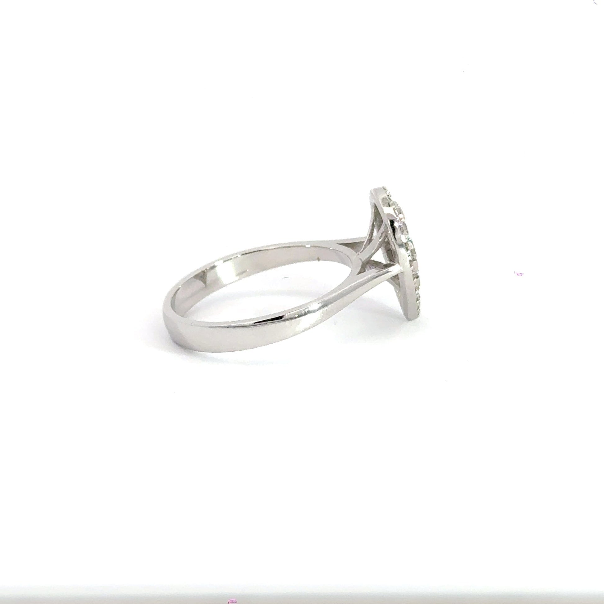 18CT White Gold Diamond Teardrop Ring Aces Jewellers