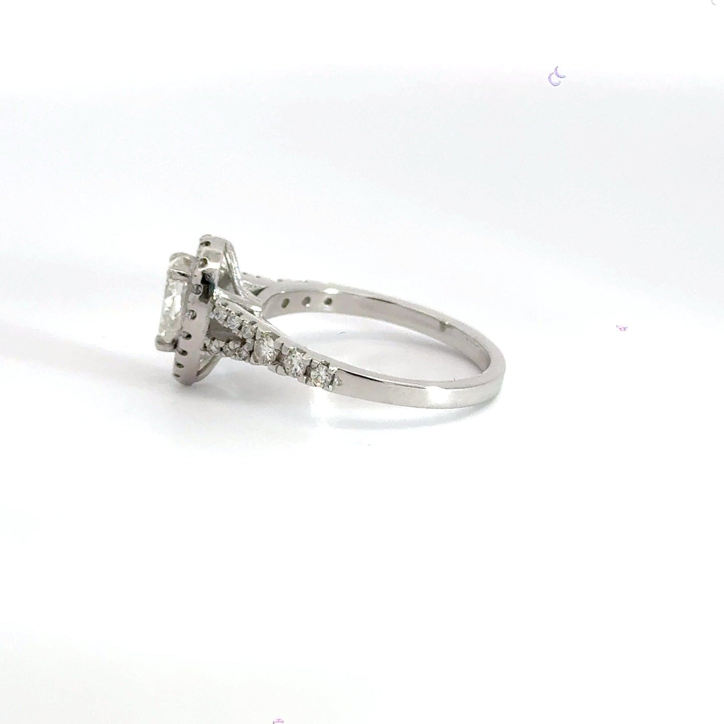 Platinum Diamond Teardrop Ring Halo Aces Jewellers