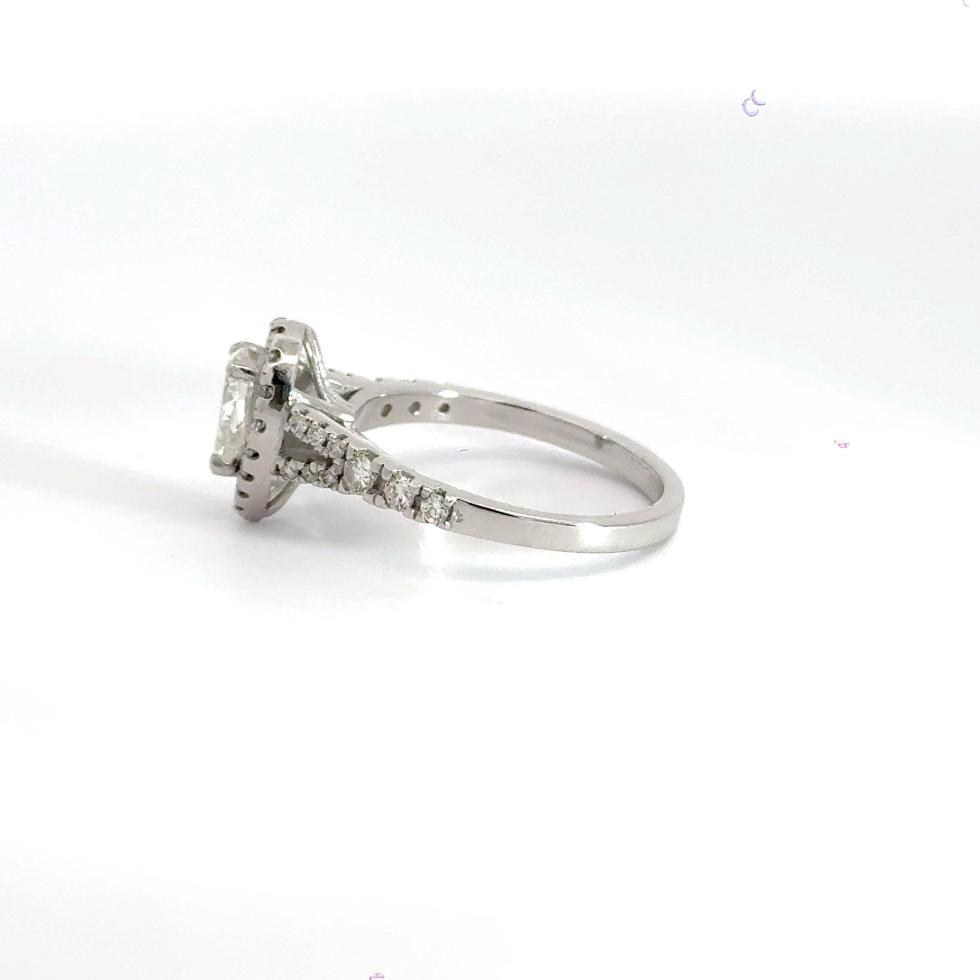 Platinum Diamond Teardrop Ring Halo Aces Jewellers