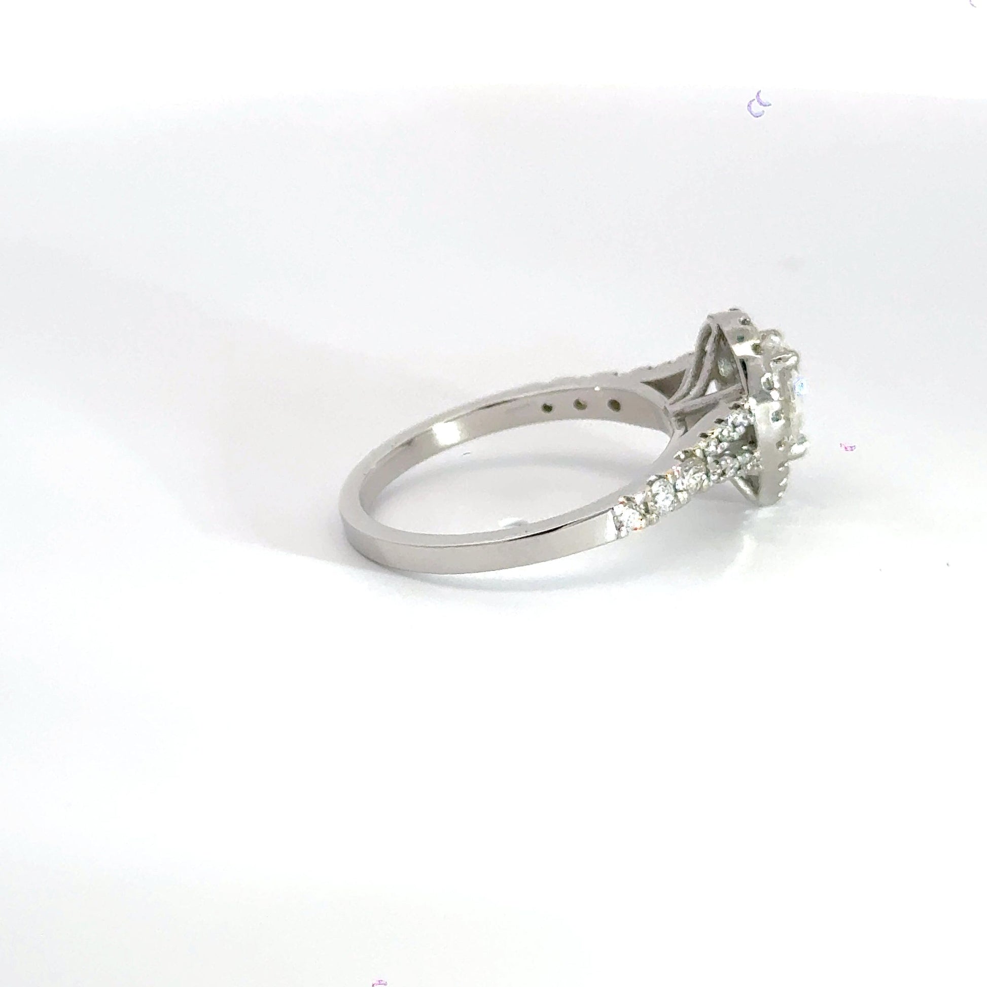 Platinum Diamond Teardrop Ring Halo Aces Jewellers