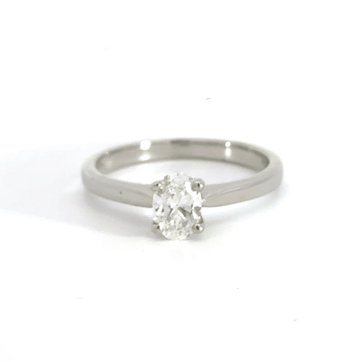 Platinum Oval Solitaire Diamond Ring Aces Jewellers