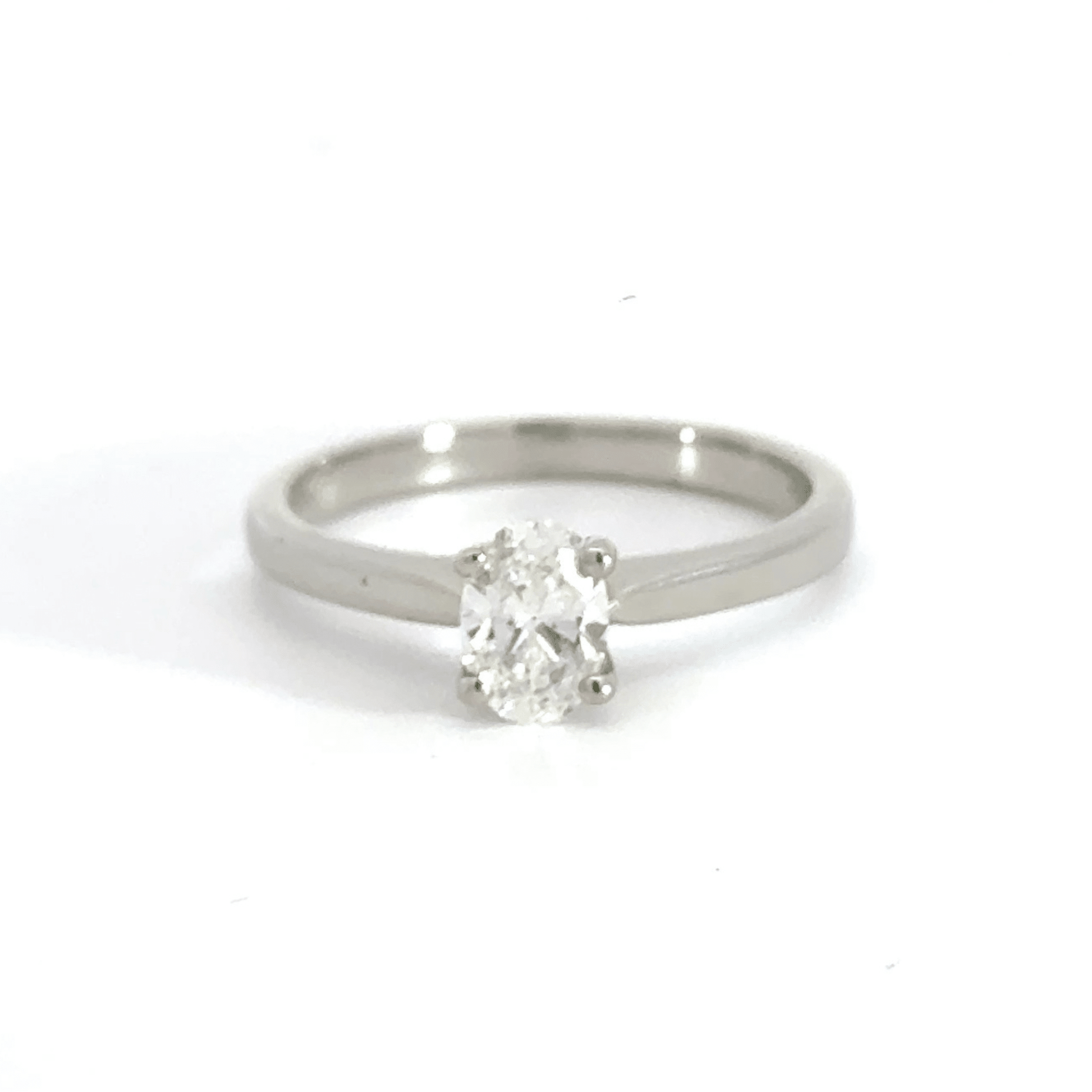 Platinum Oval Solitaire Diamond Ring Aces Jewellers