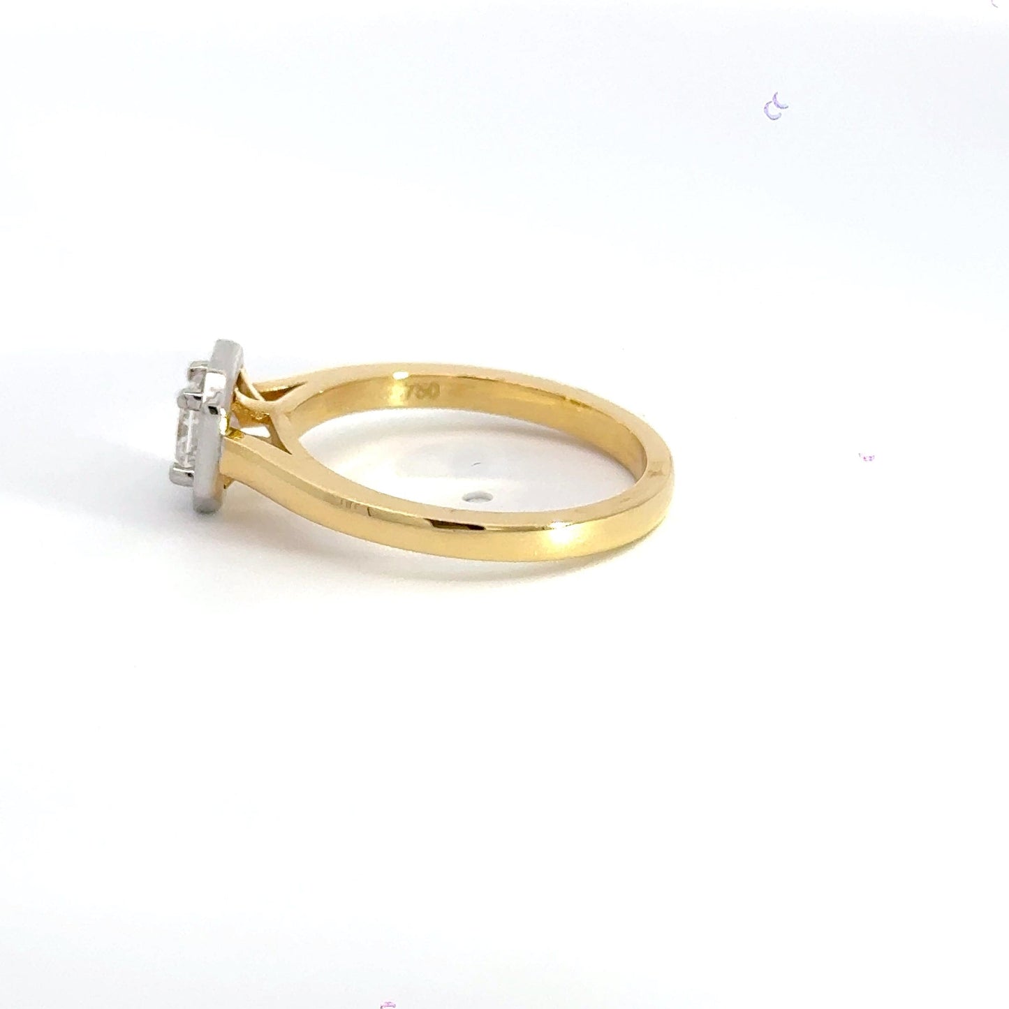 18CT Yellow Gold Princess Diamond Ring Halo Aces Jewellers