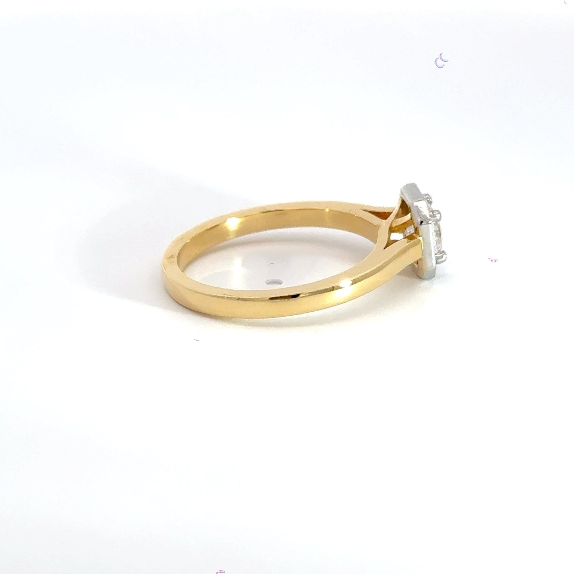 18CT Yellow Gold Princess Diamond Ring Halo Aces Jewellers