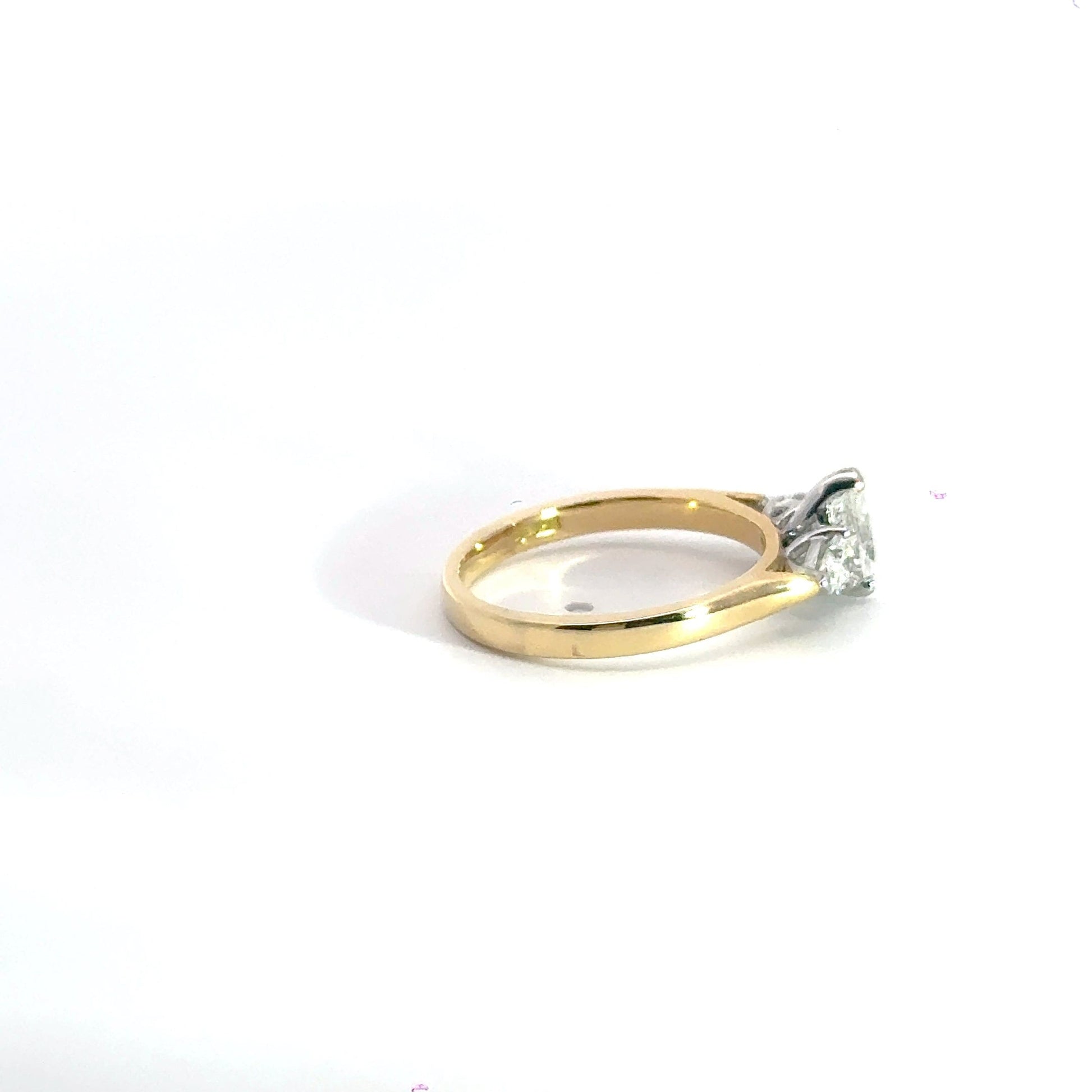 18CT Yellow Gold Diamond Teardrop Trilogy Ring Aces Jewellers