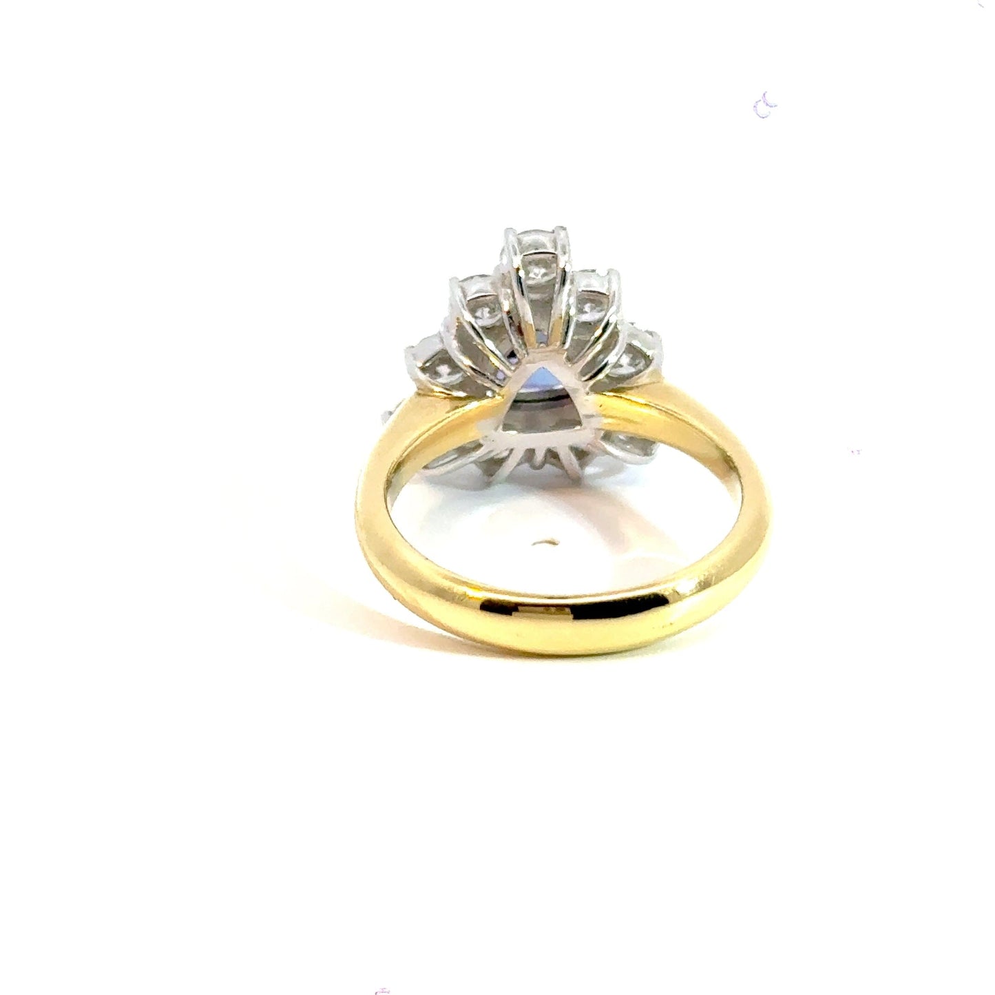 18CT Yellow Gold Diamond & Tanzanite Ring Halo Aces Jewellers