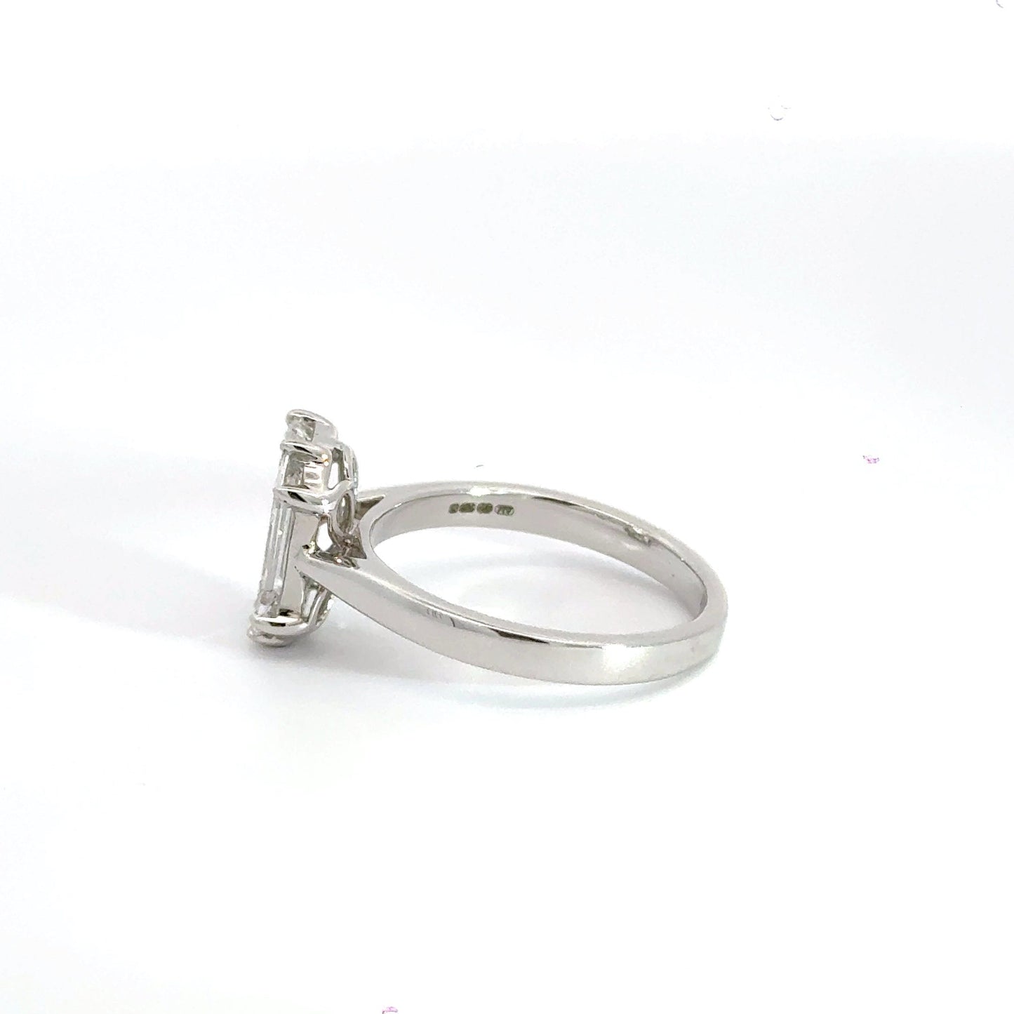 18CT White Gold Emerald Cut Solitaire Diamond Ring Aces Jewellers