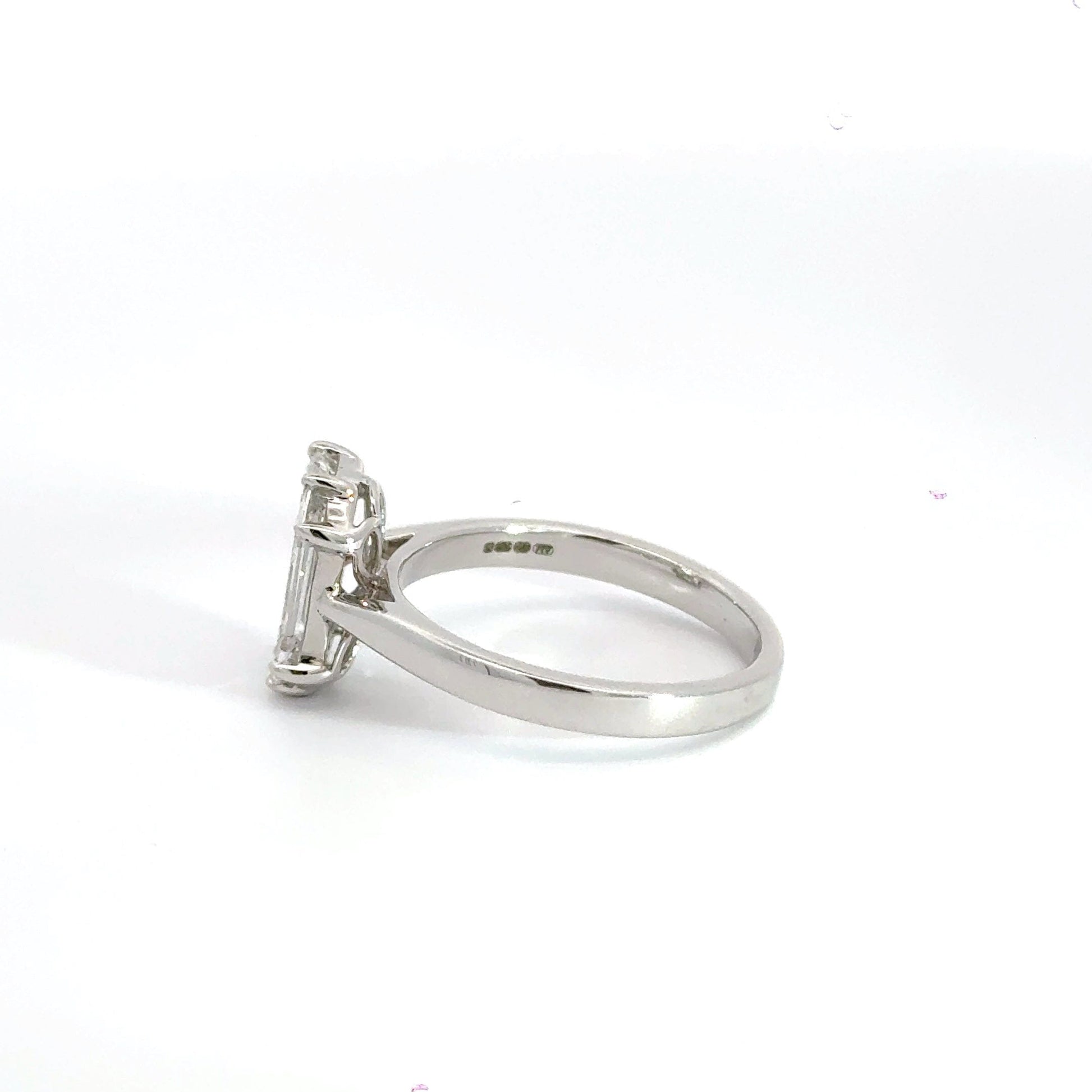 18CT White Gold Emerald Cut Solitaire Diamond Ring Aces Jewellers
