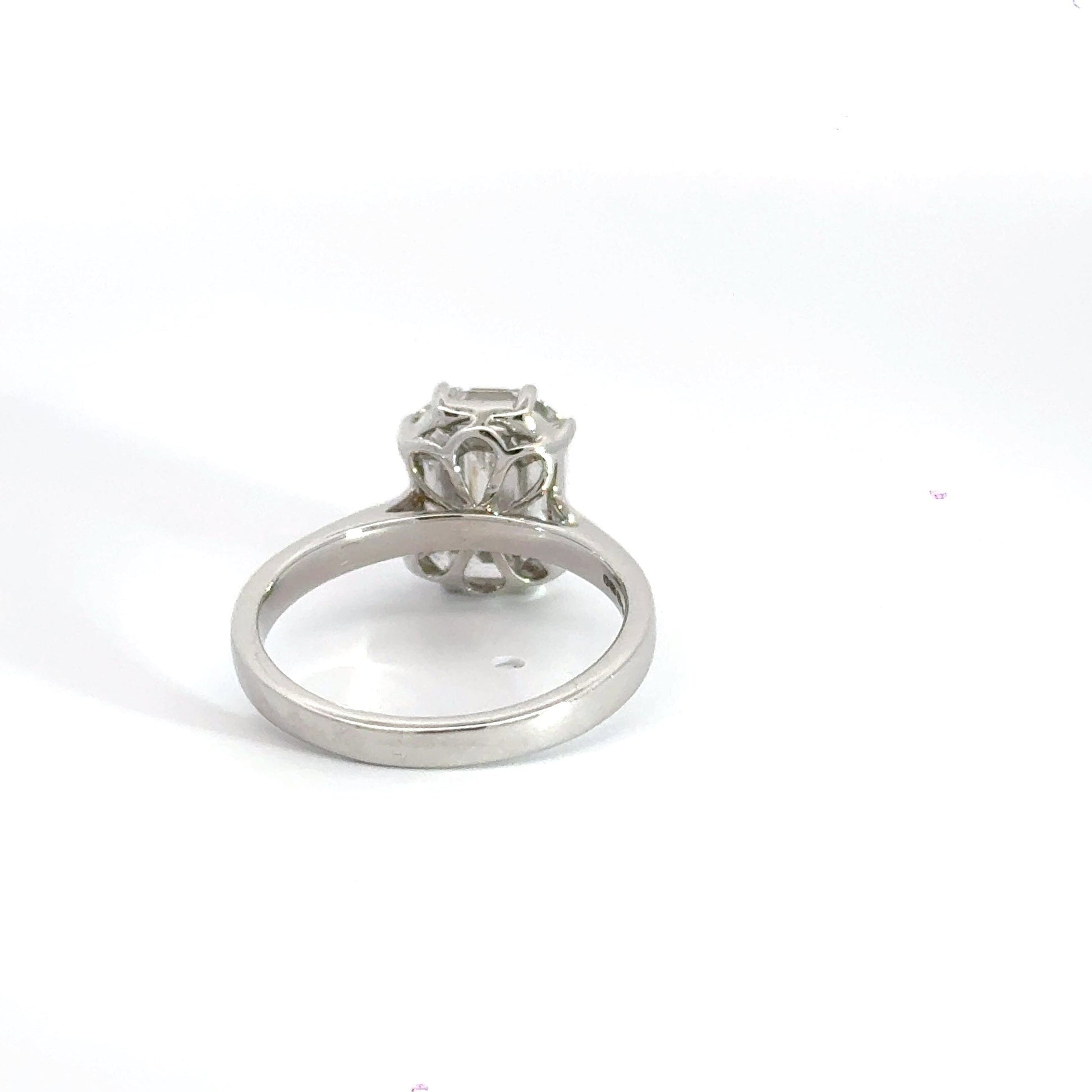 18CT White Gold Emerald Cut Solitaire Diamond Ring Aces Jewellers