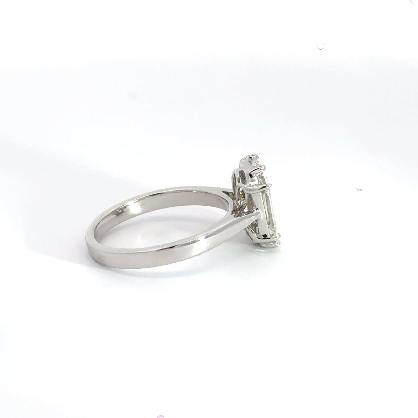 18CT White Gold Emerald Cut Solitaire Diamond Ring Aces Jewellers