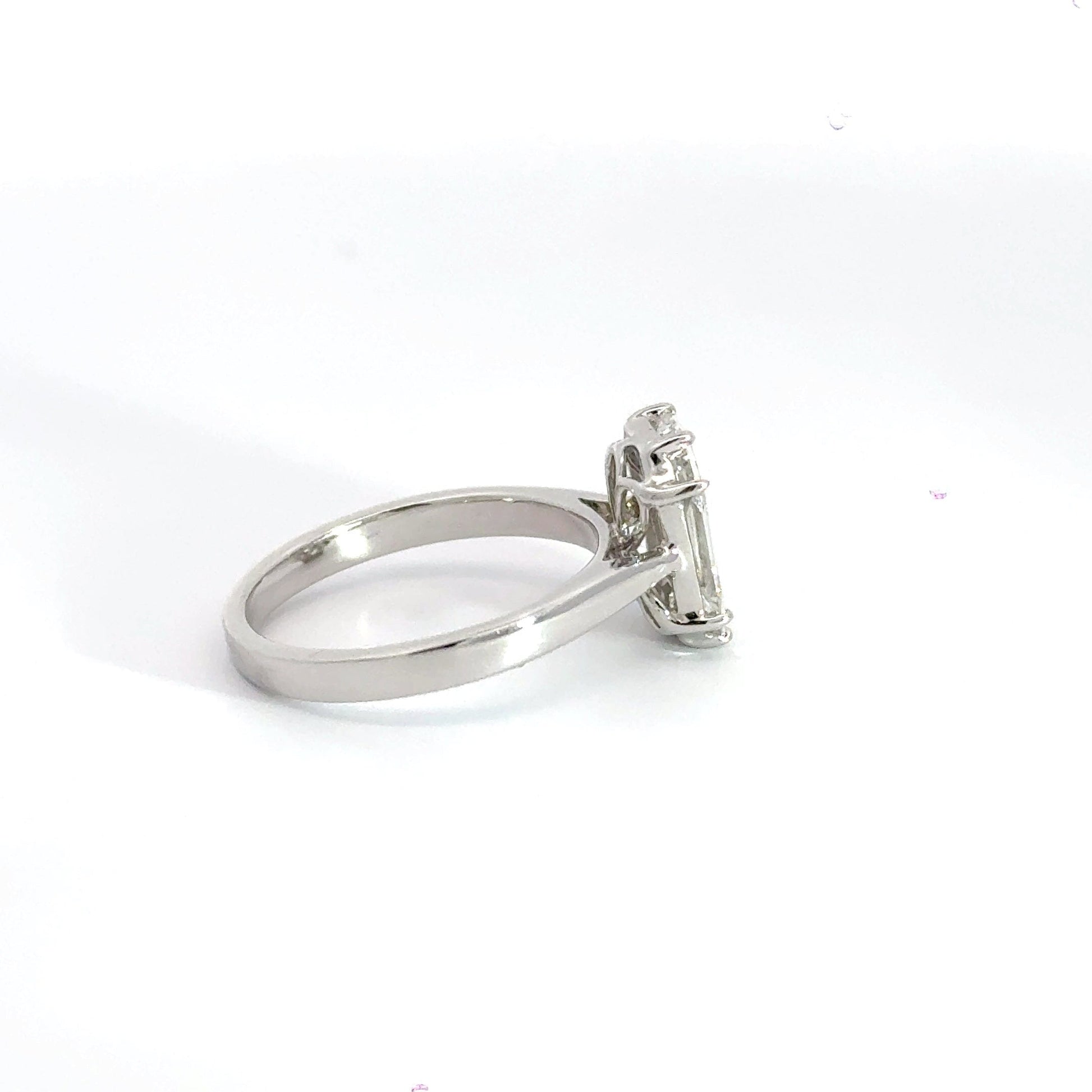 18CT White Gold Emerald Cut Solitaire Diamond Ring Aces Jewellers