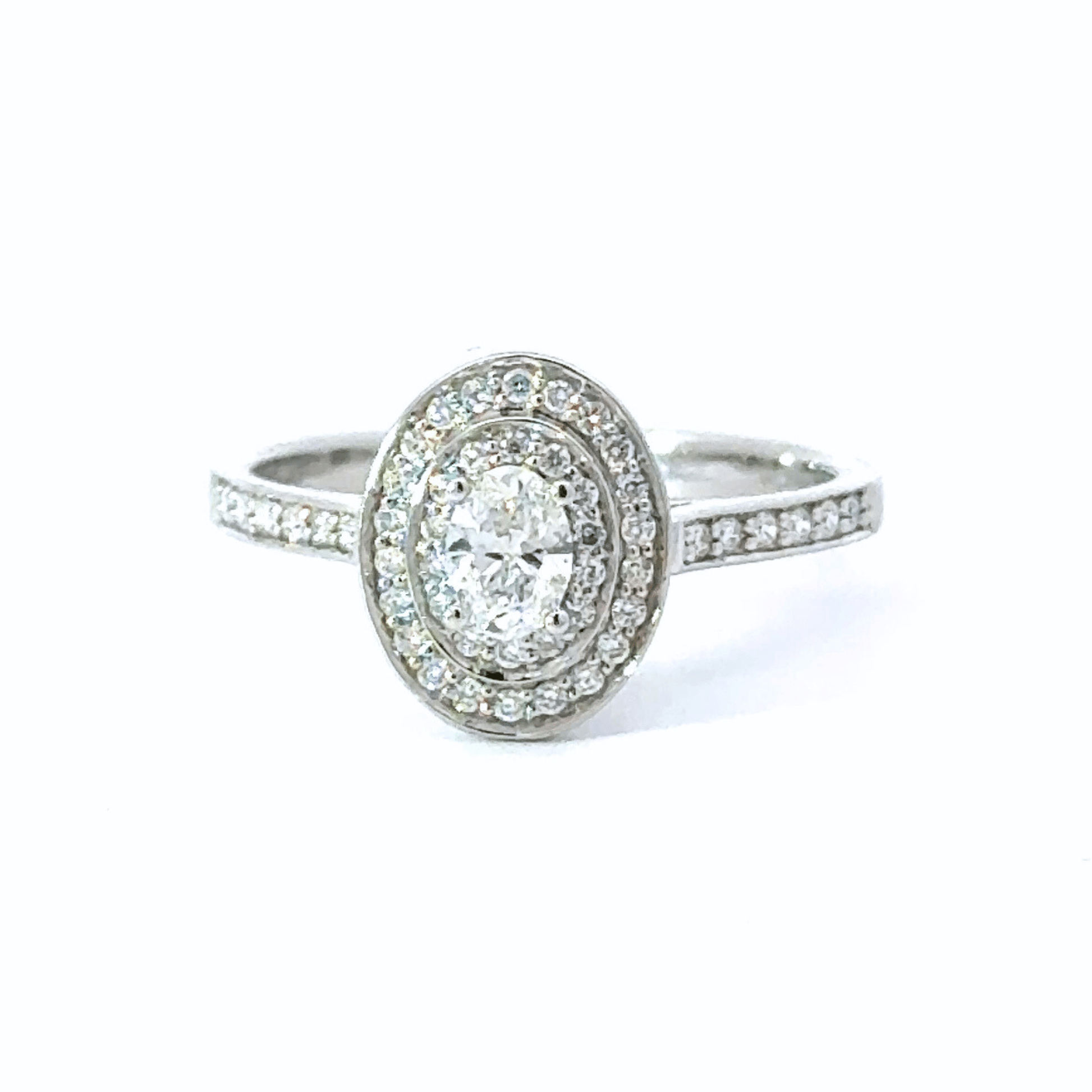 Platinum Diamond Oval Ring Aces Jewellers