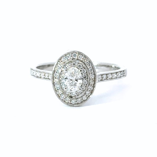 Platinum Diamond Oval Ring Aces Jewellers