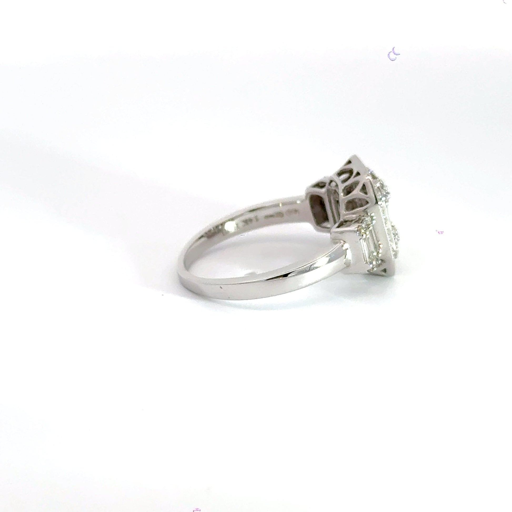 White Gold Trilogy Diamond Cluster Ring Aces Jewellers