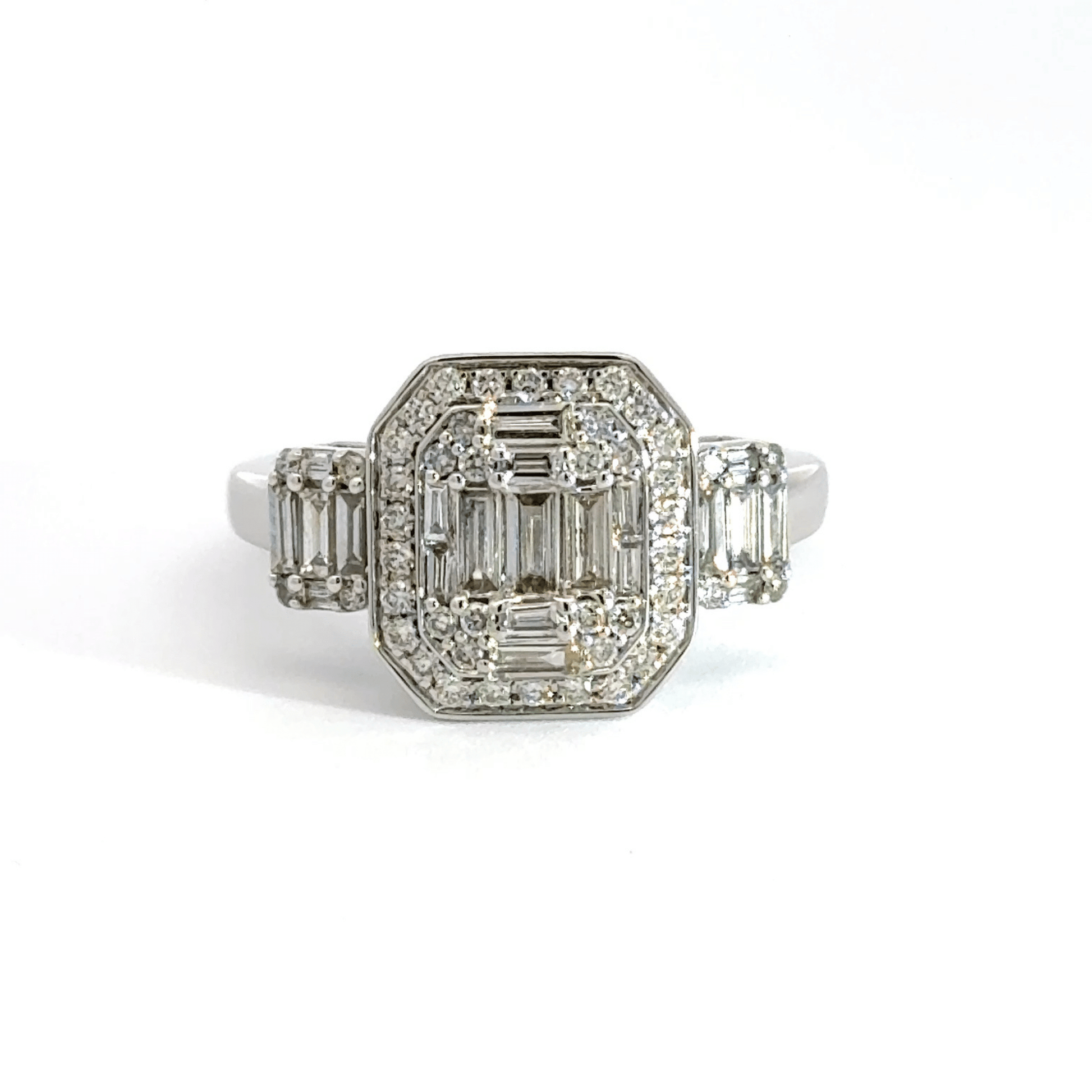 White Gold Trilogy Diamond Cluster Ring Aces Jewellers