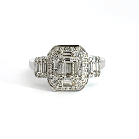White Gold Trilogy Diamond Cluster Ring Aces Jewellers