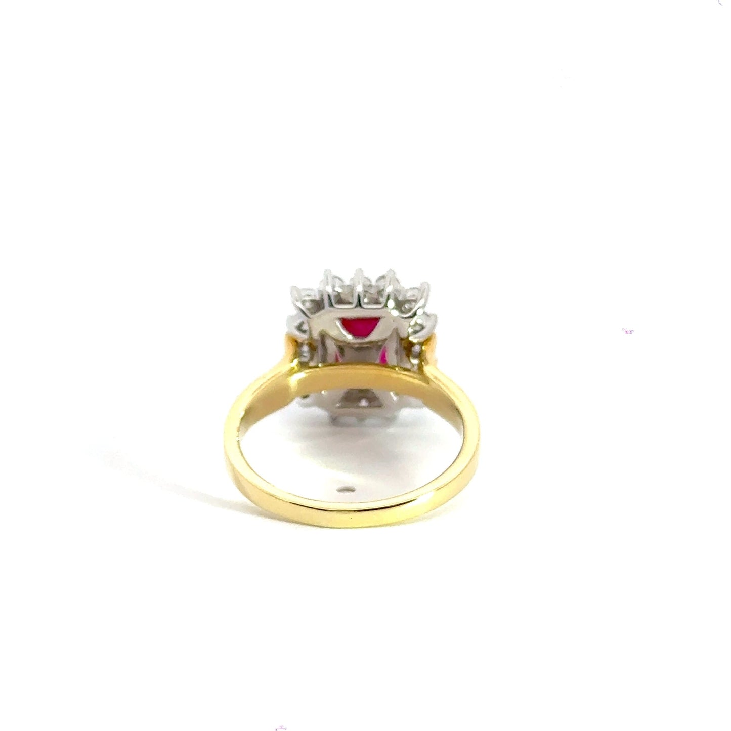 18CT Yellow Gold Baguette 2.00CT Ruby & 0.80CT Diamond Cluster Aces Jewellers