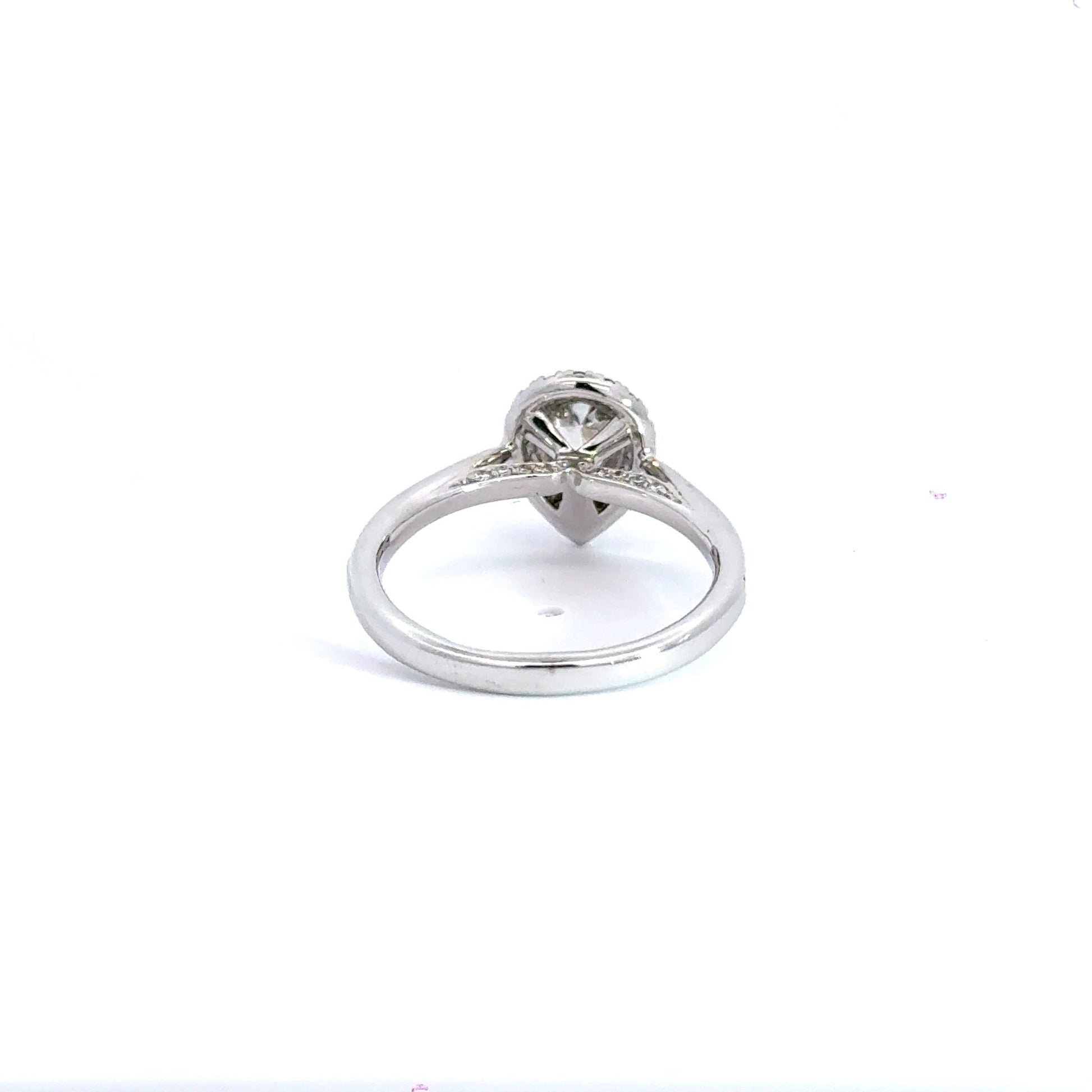 18CT White Gold Teardrop Diamond Ring Aces Jewellers