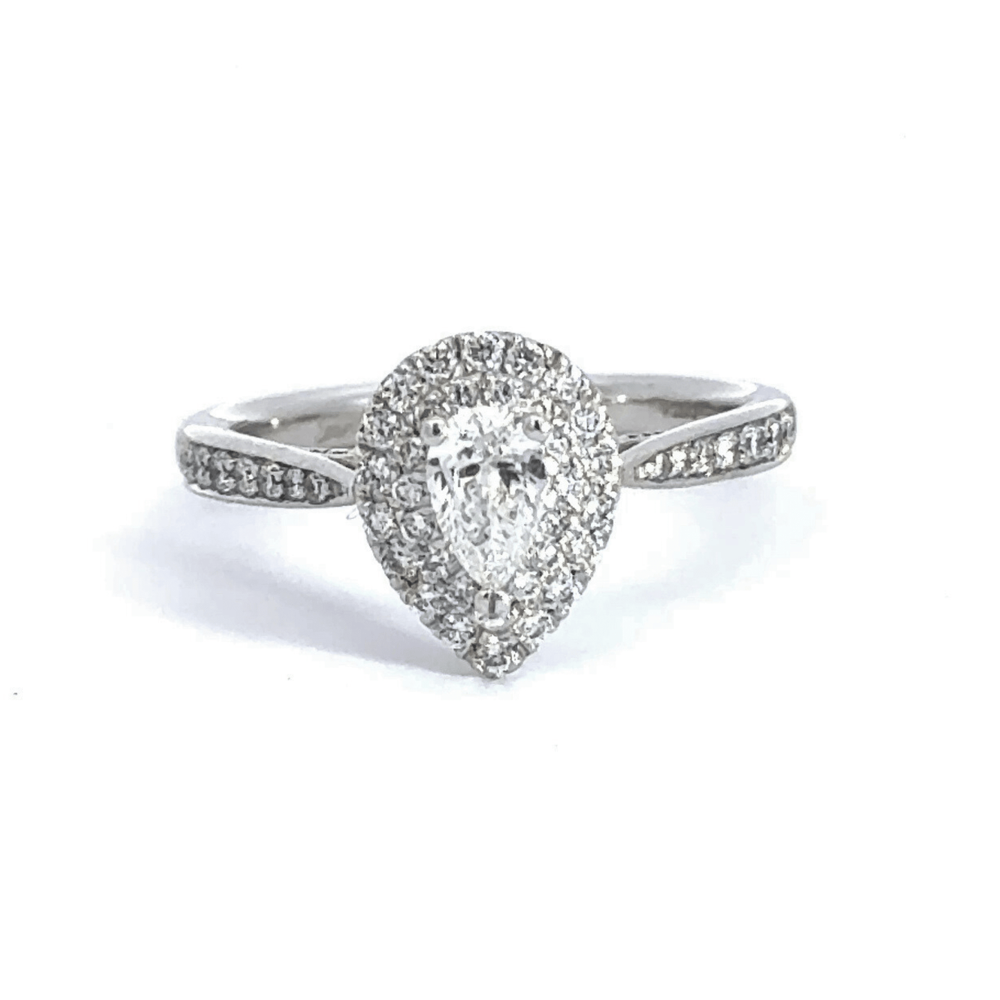 18CT White Gold Teardrop Diamond Ring Aces Jewellers