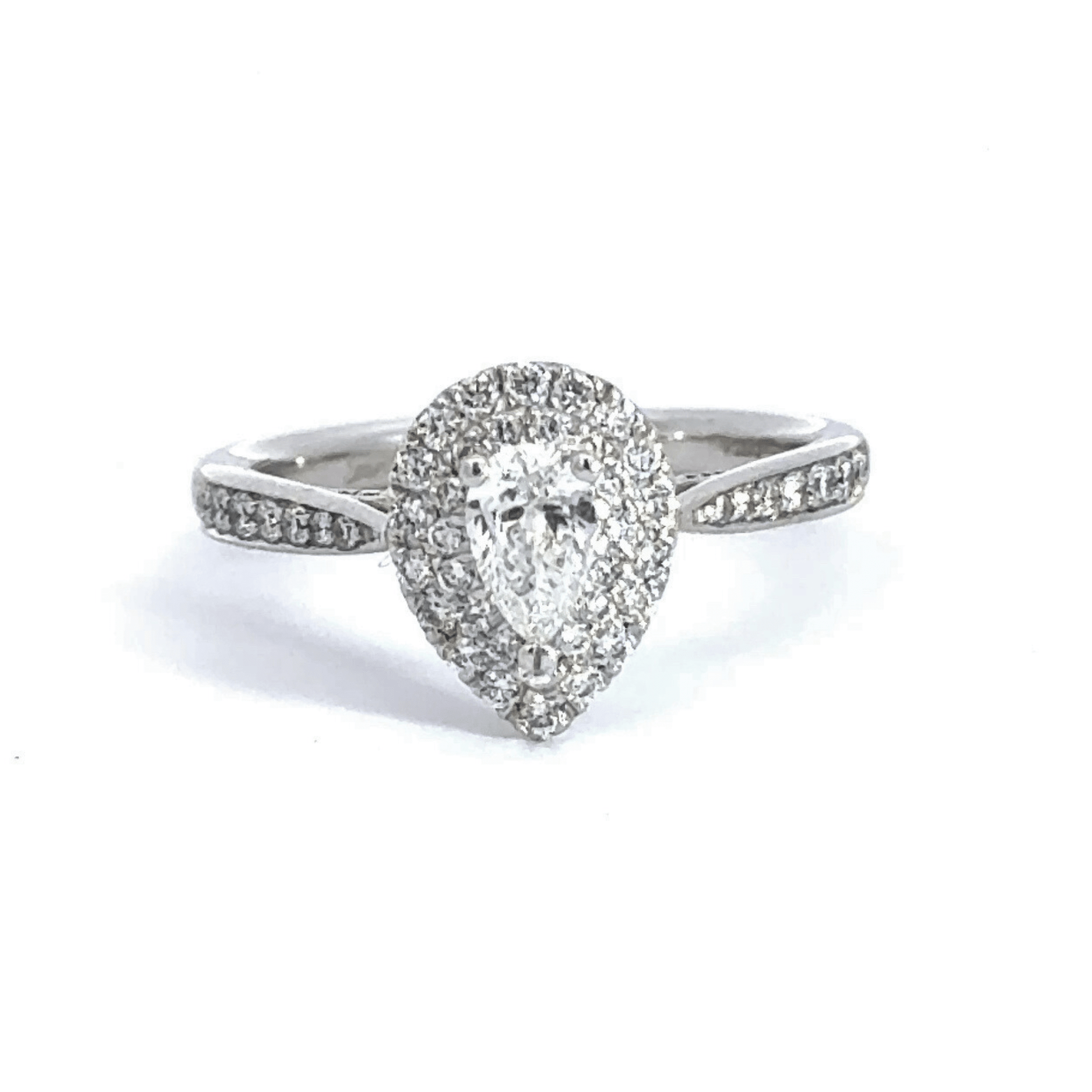 18CT White Gold Teardrop Diamond Ring Aces Jewellers