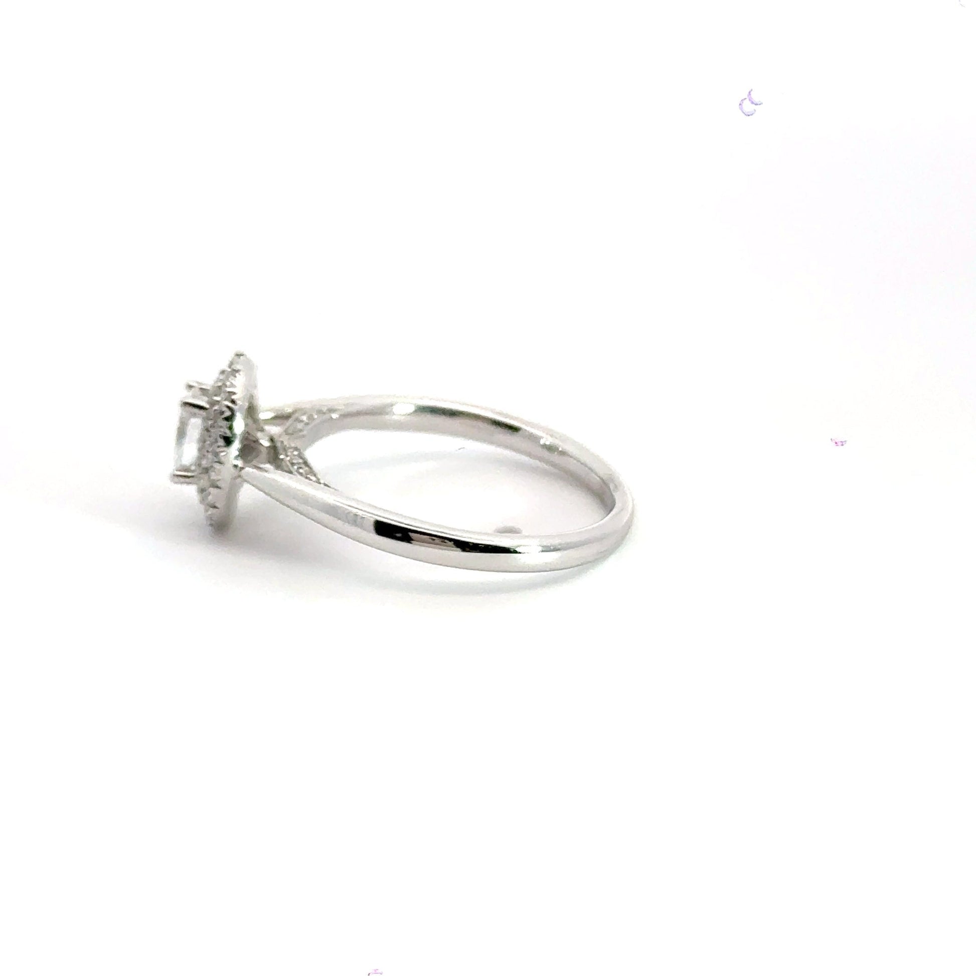 18CT White Gold Diamond Oval Halo Ring Aces Jewellers