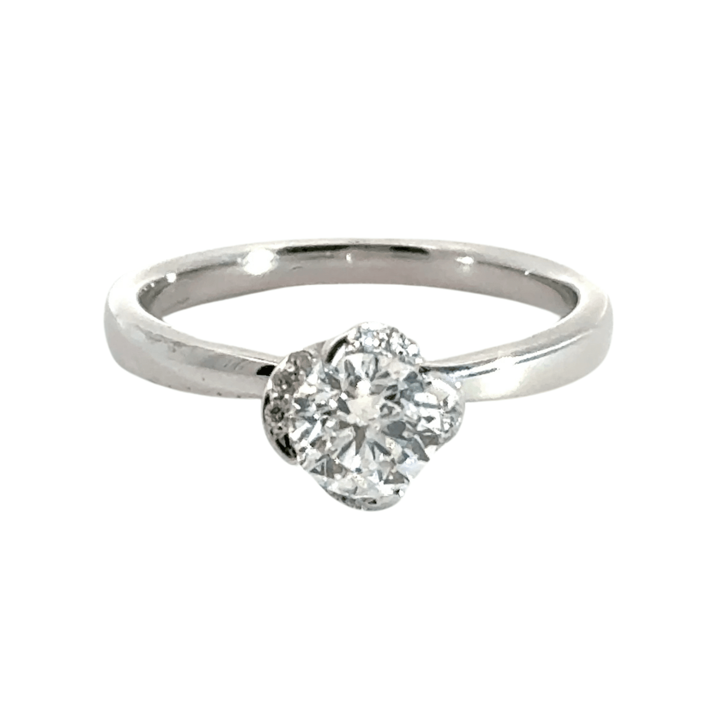 18CT White Gold Solitaire Ring 0.56CT Diamond Aces Jewellers