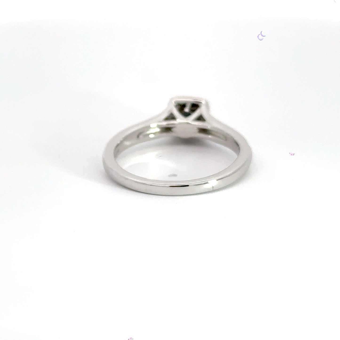 18CT White Gold Square Halo Diamond Shoulder Ring Aces Jewellers