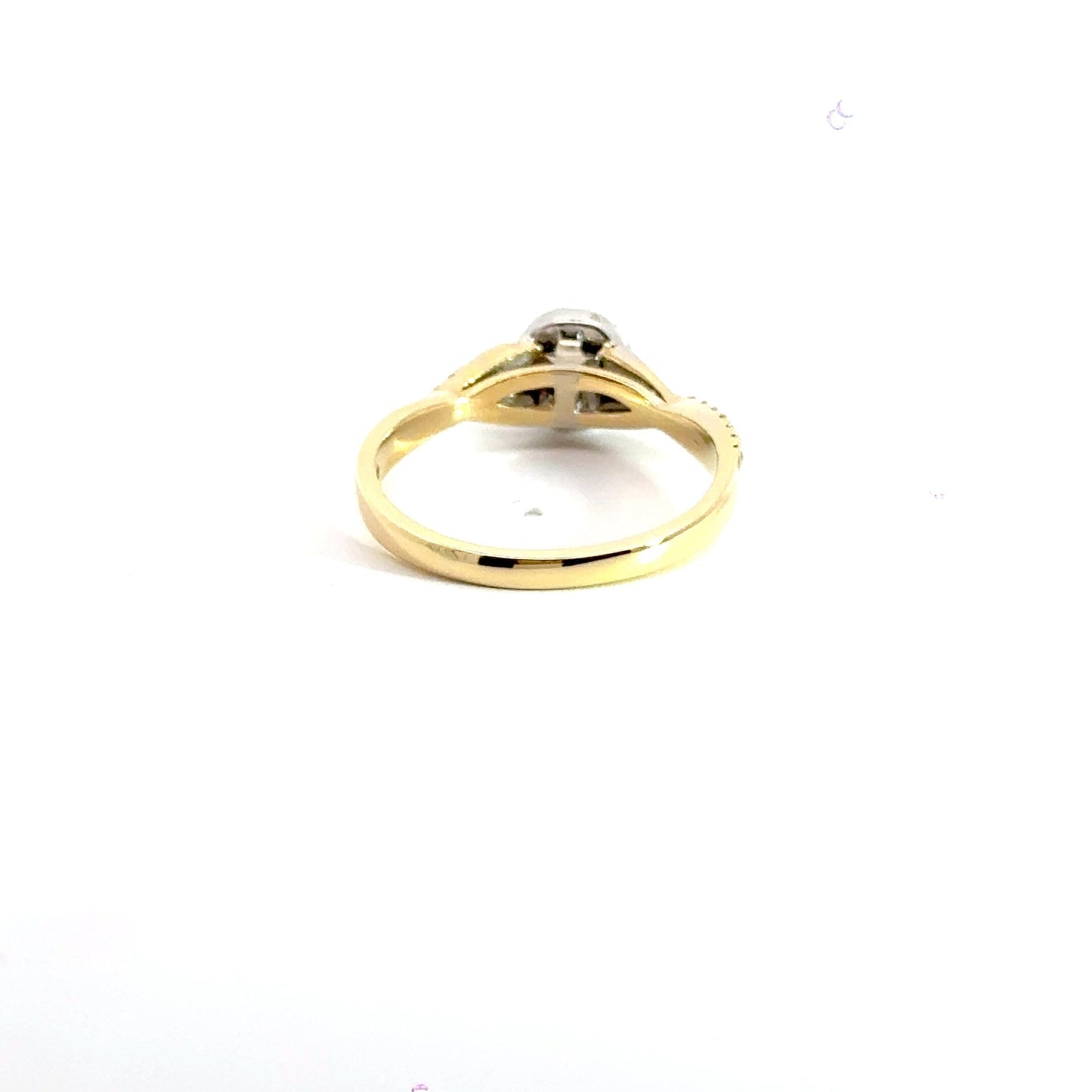 18CT Yellow Gold Halo Twist Cluster Ring Aces Jewellers