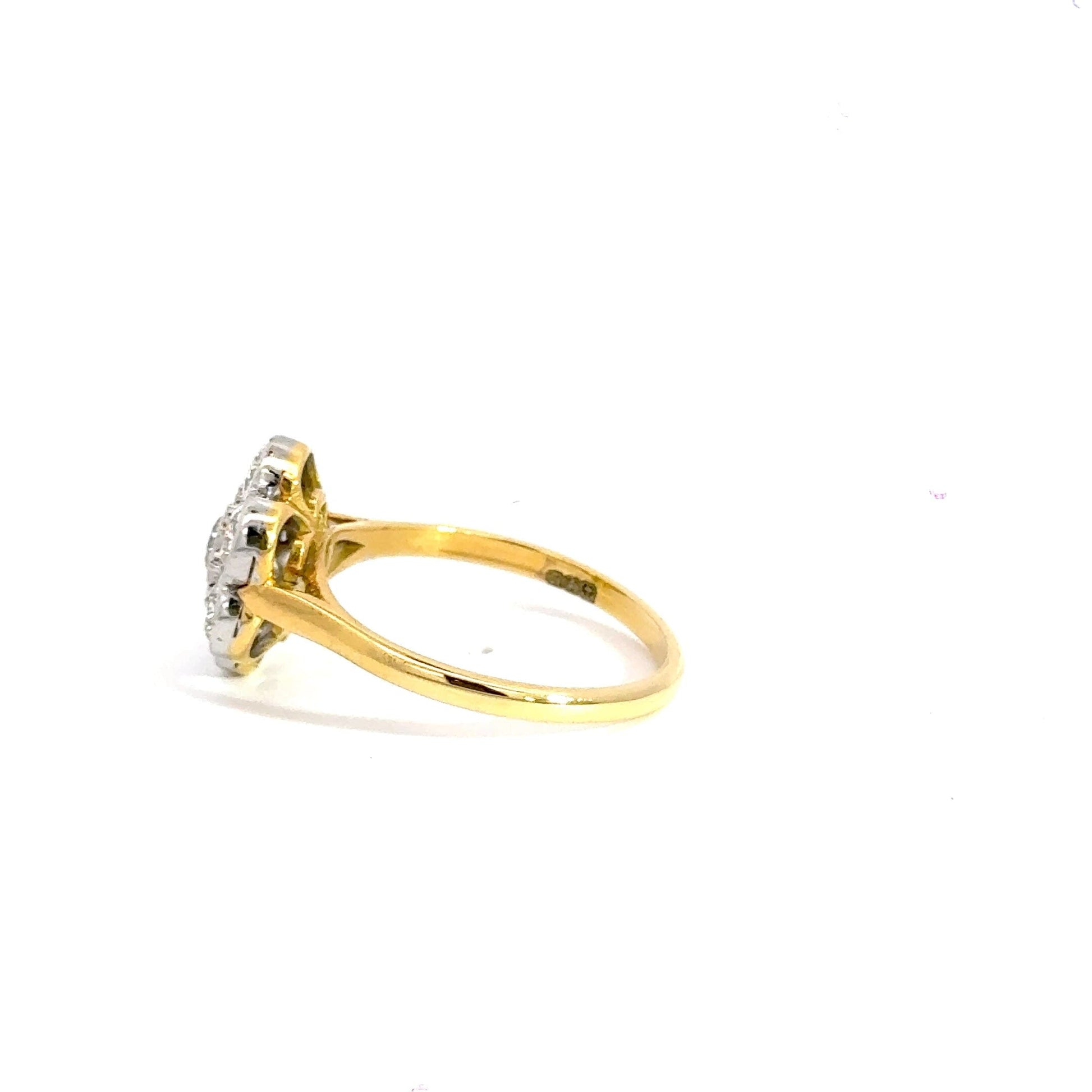 18CT Gold Flower Cluster Diamond Ring Aces Jewellers