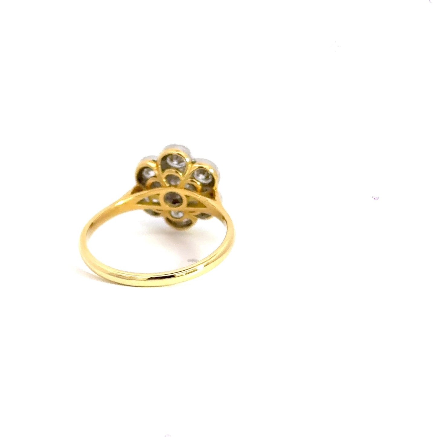 18CT Gold Flower Cluster Diamond Ring Aces Jewellers