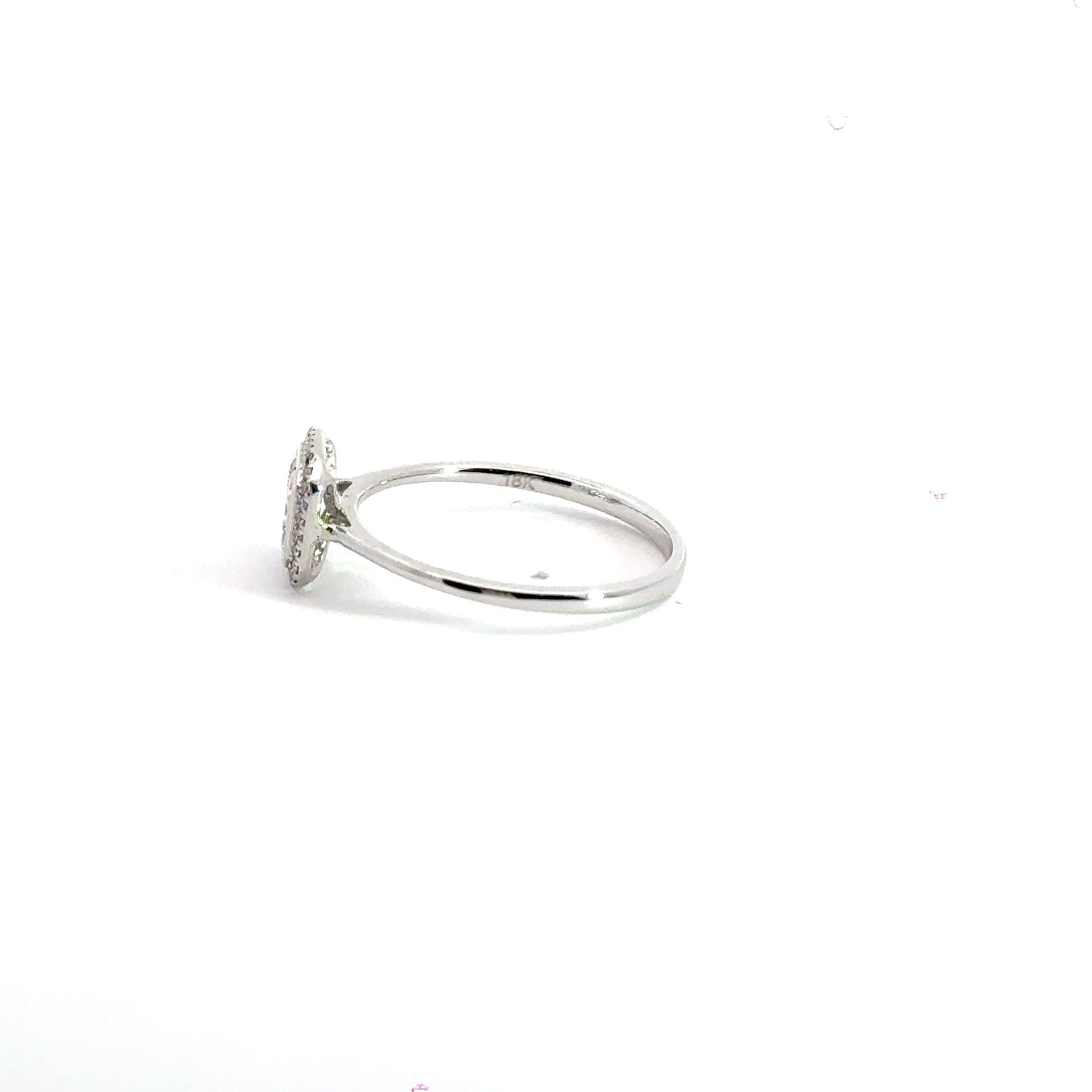 18CT White Gold Square Diamond Ring Cluster Aces Jewellers