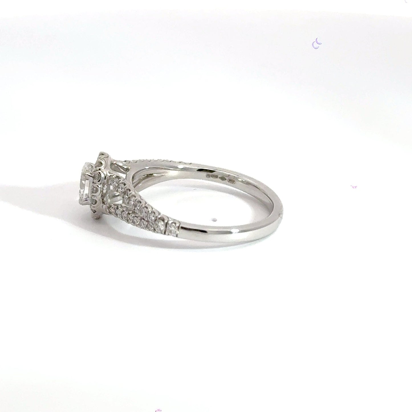 Platinum Ring Split Halo Oval Diamond Ring Aces Jewellers