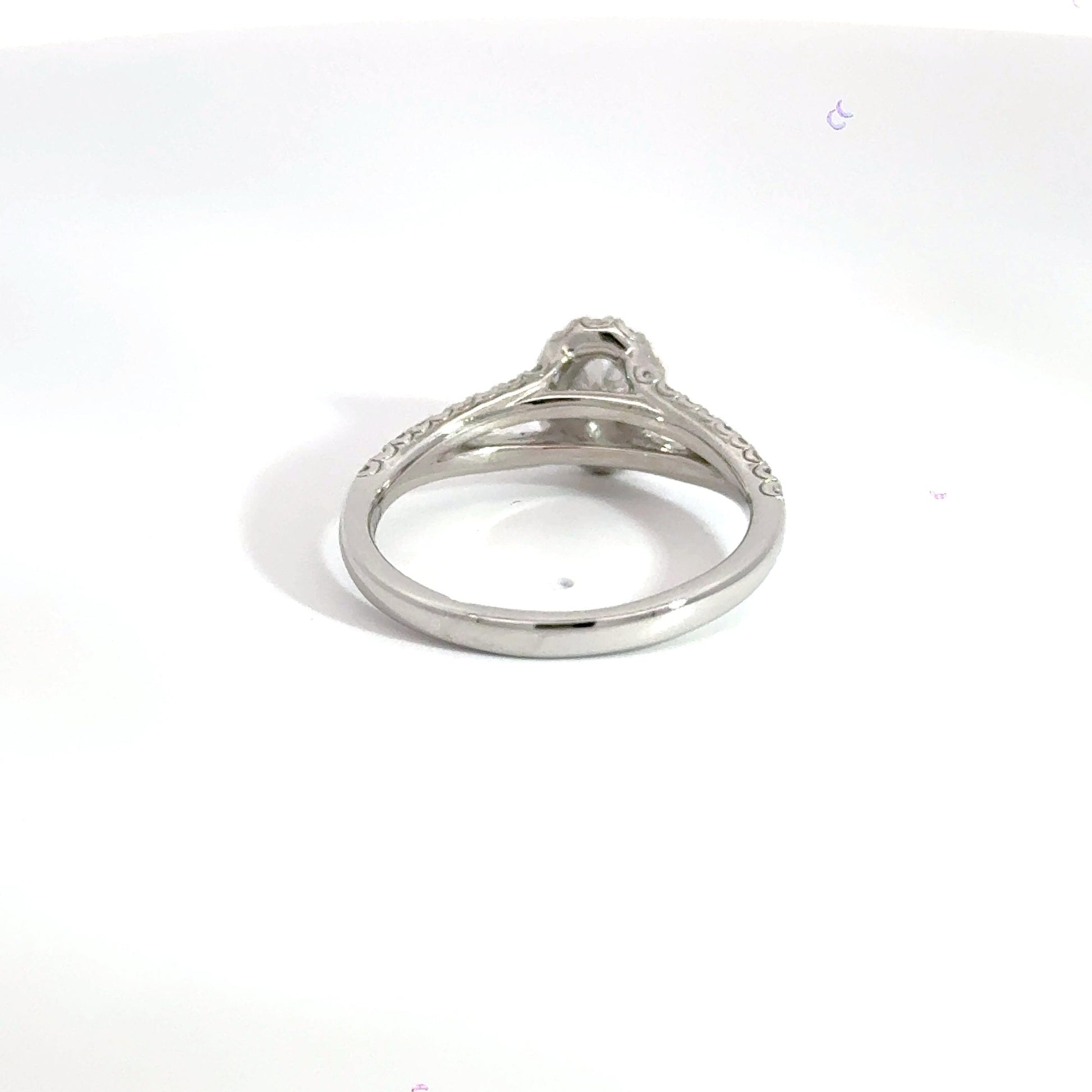 Platinum Ring Split Halo Oval Diamond Ring Aces Jewellers