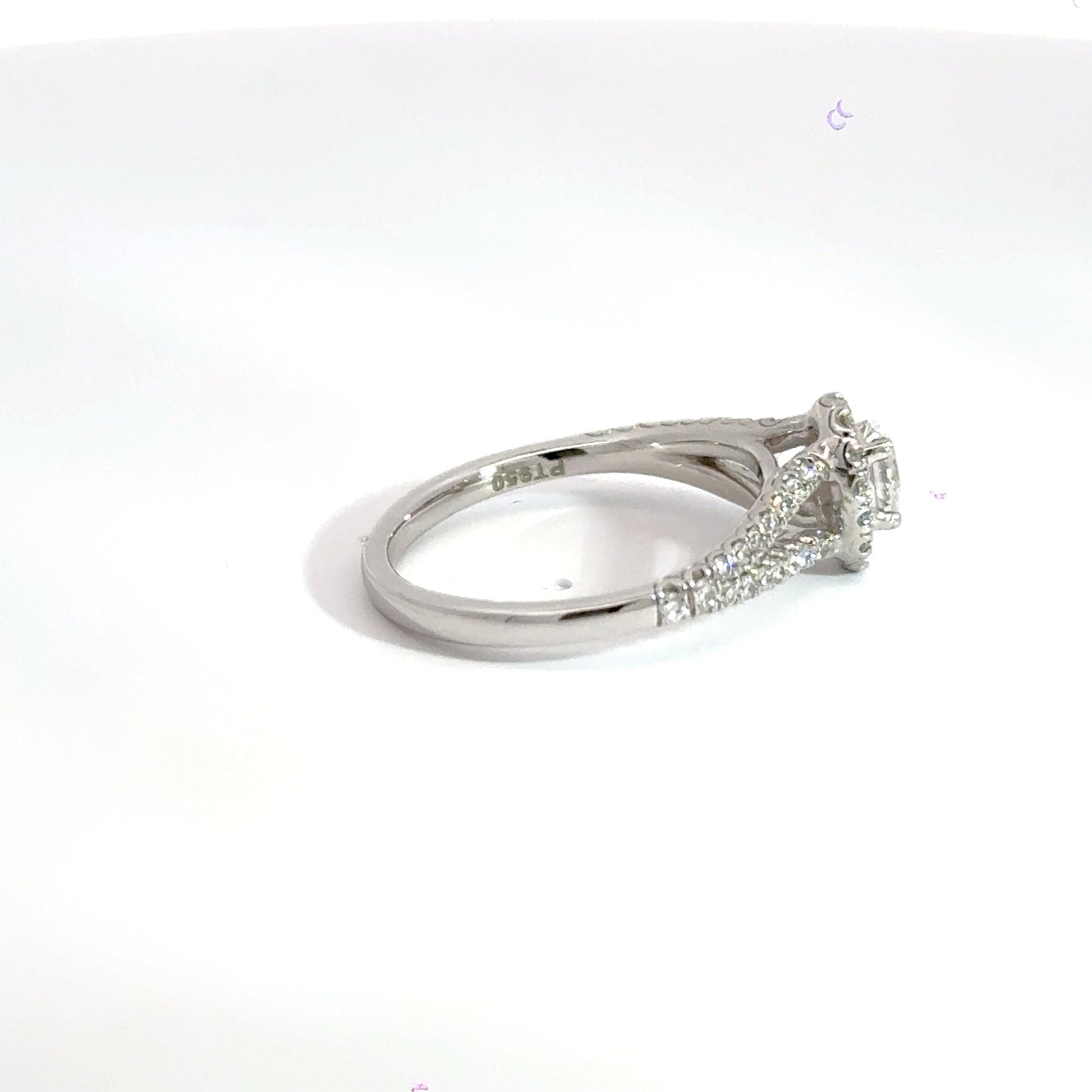 Platinum Ring Split Halo Oval Diamond Ring Aces Jewellers