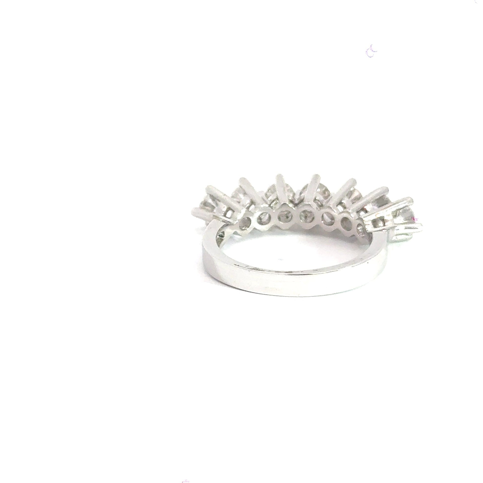 18CT White Gold Ring 7 Stone Eternity Diamond Ring Aces Jewellers