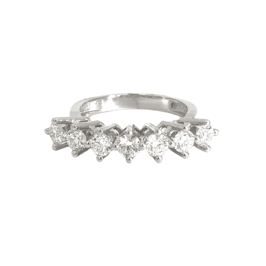 18CT White Gold Ring 7 Stone Eternity Diamond Ring Aces Jewellers