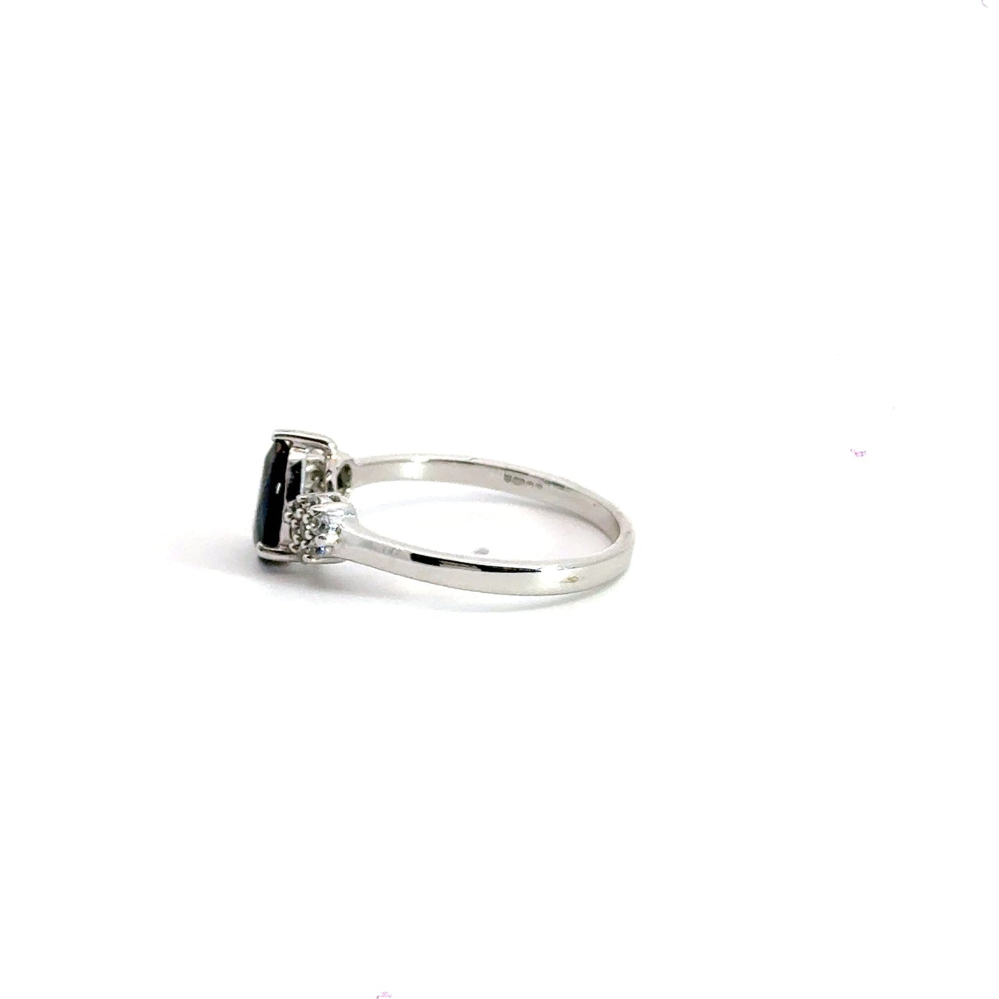 9CT White Gold Diamond Sapphire Ring Aces Jewellers