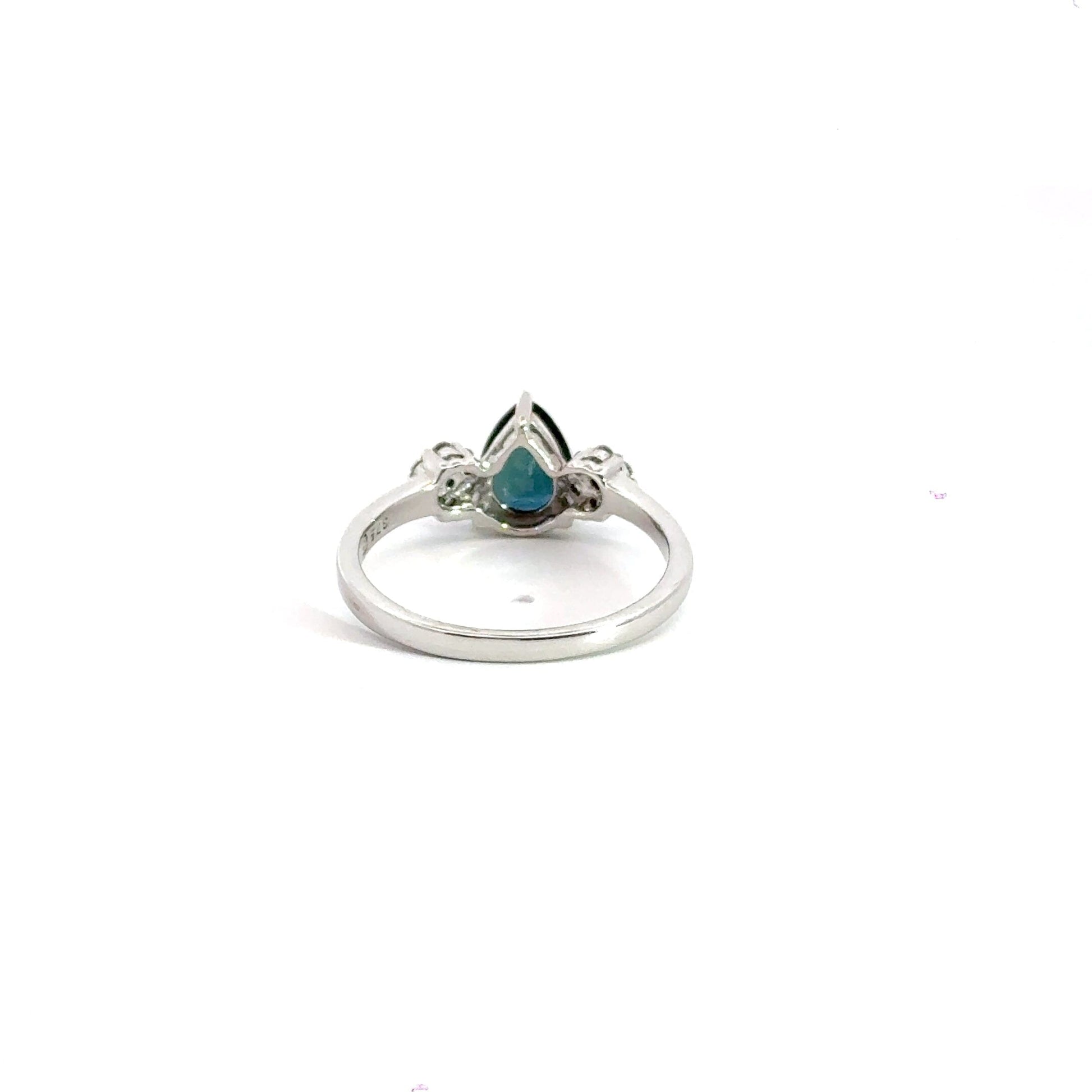9CT White Gold Diamond Sapphire Ring Aces Jewellers